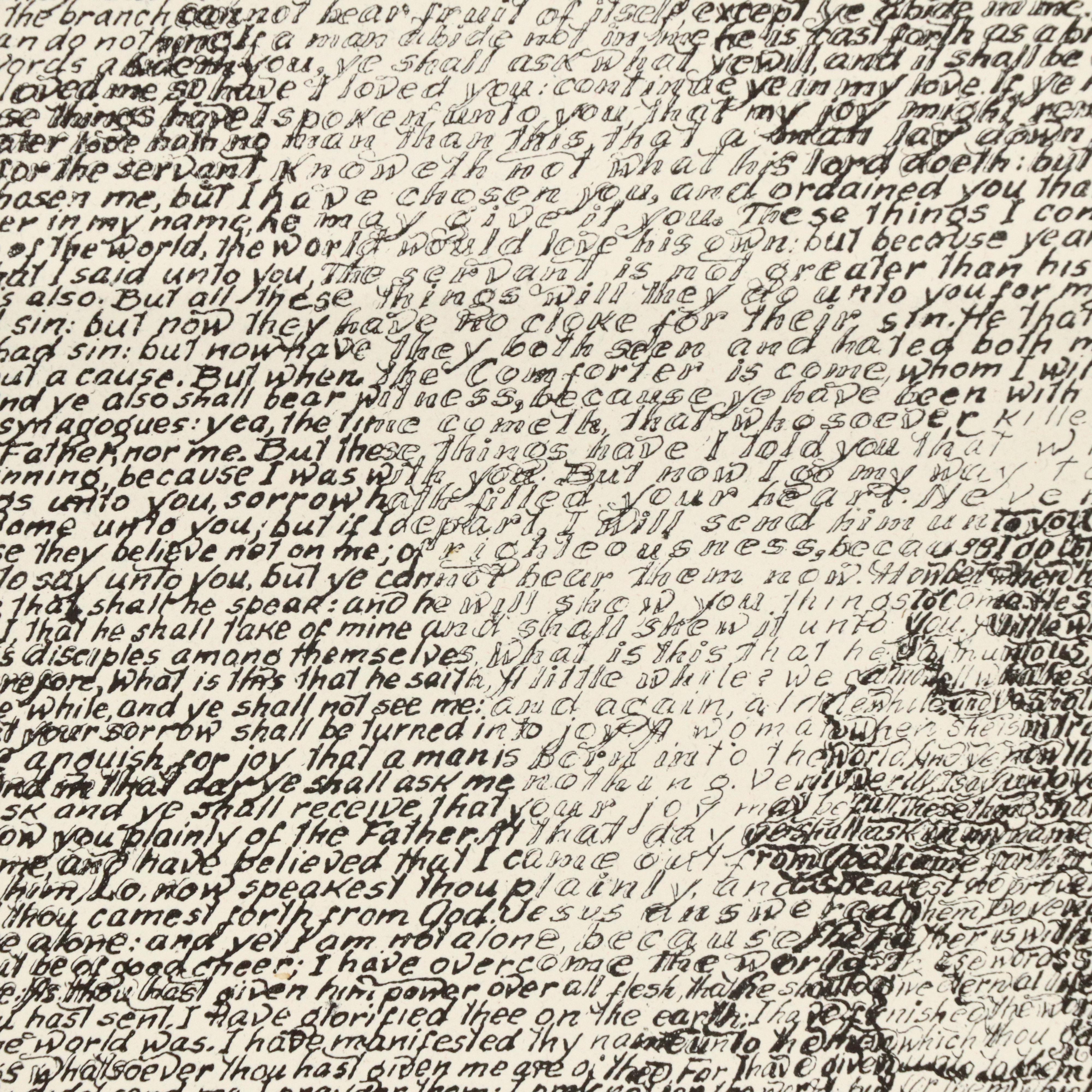 Lithograph Script Drawing by Anna Talbott, "Man of Sorrows," 1929