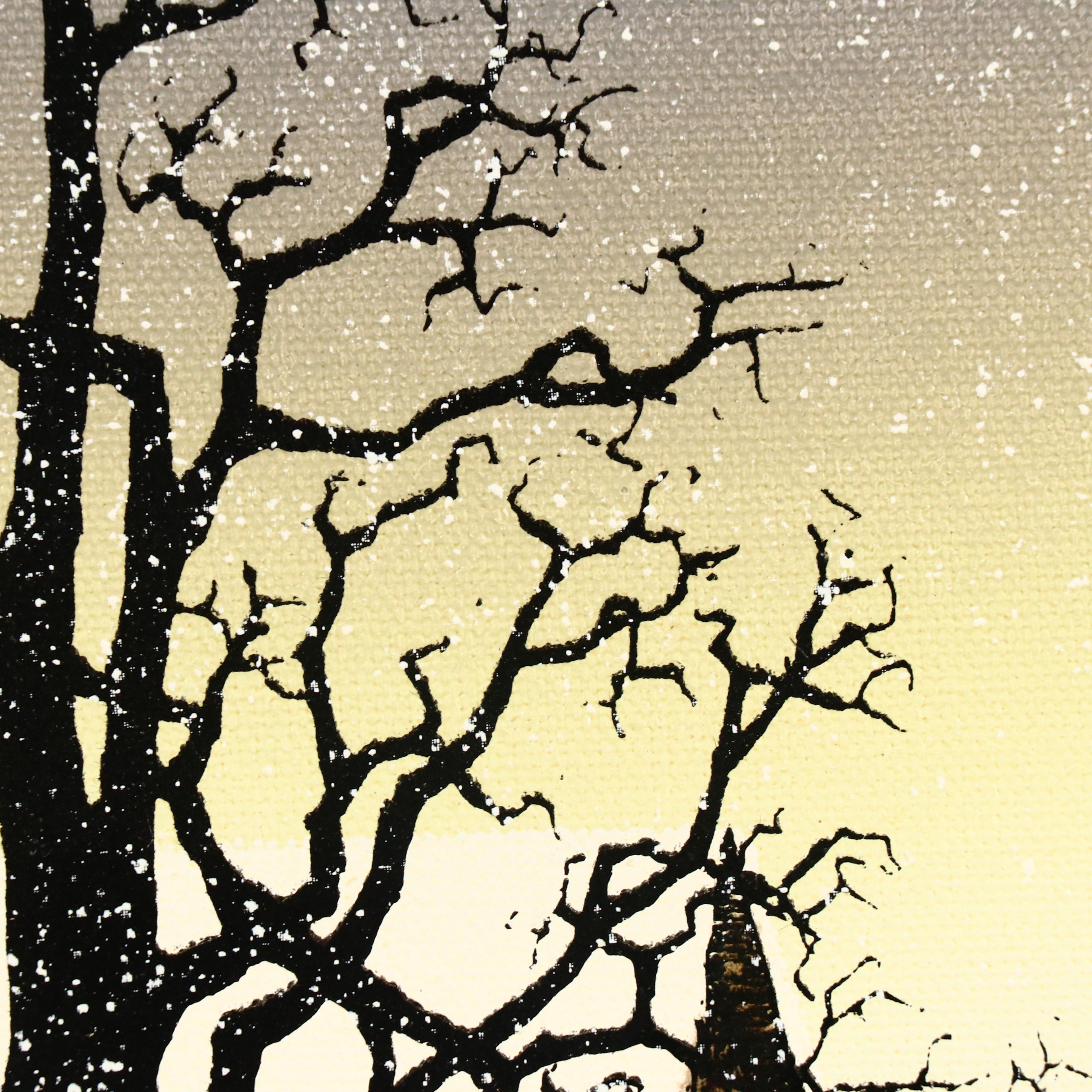 H. Hargrove Oil Painting "Barn in Winter"