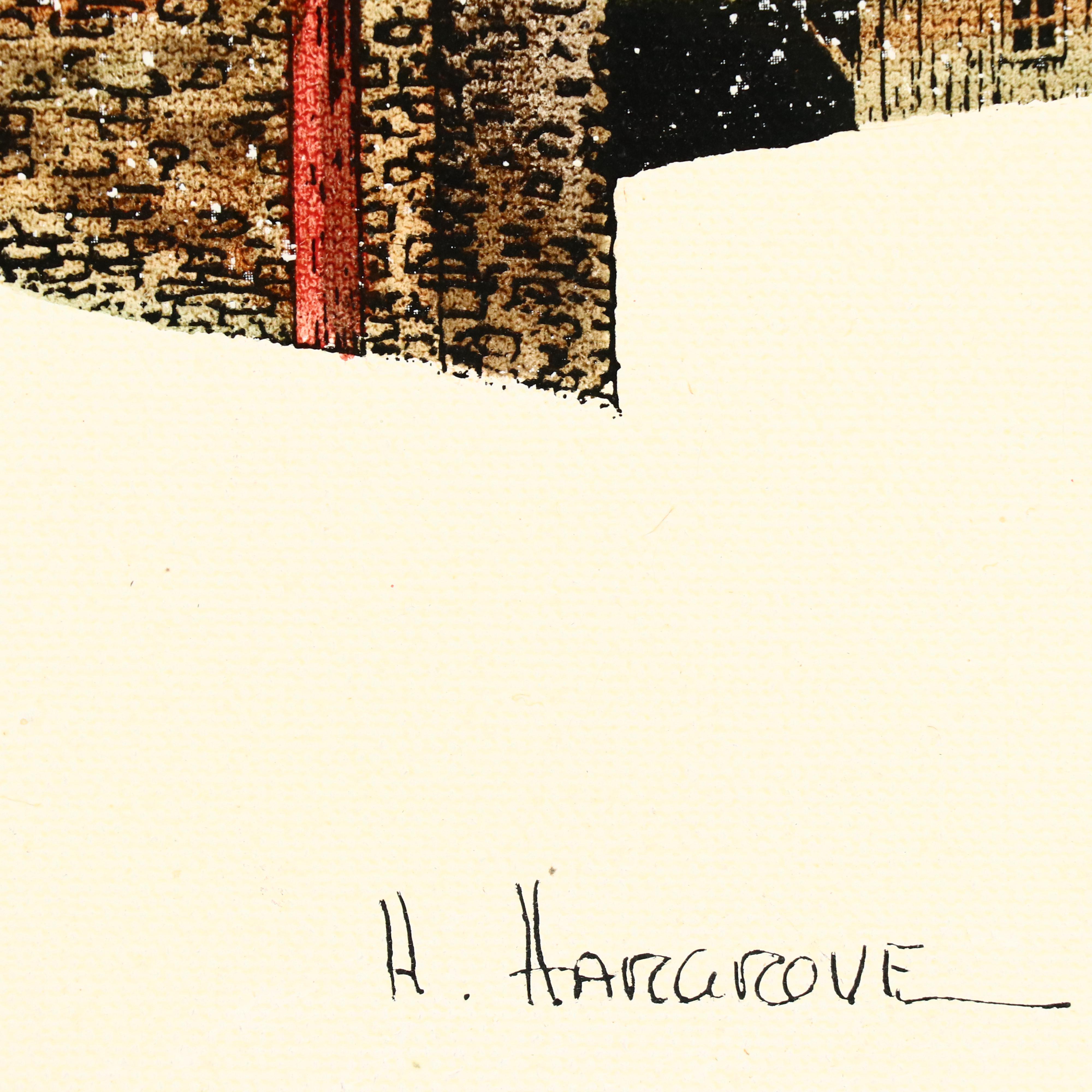 H. Hargrove Oil Painting "Barn in Winter"