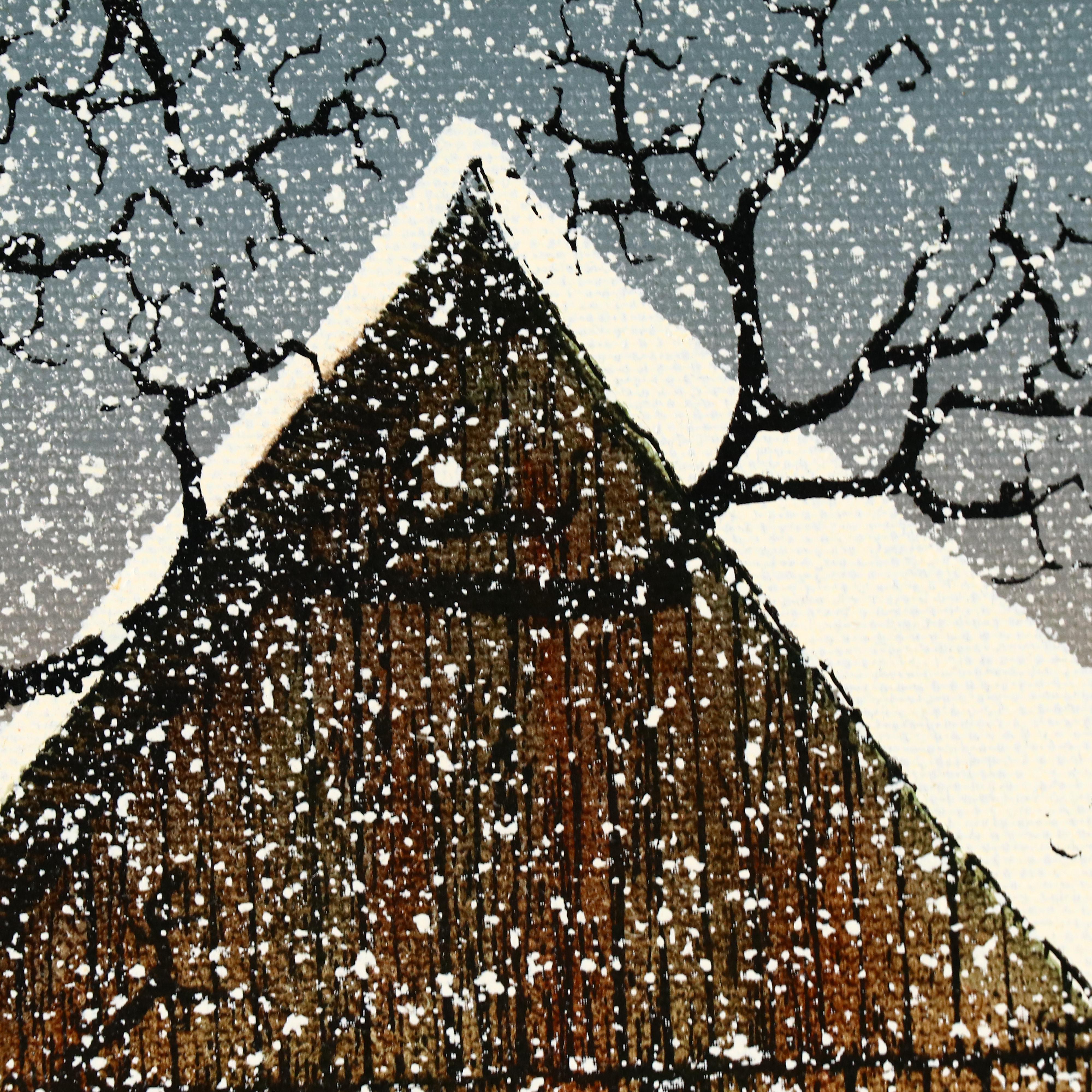 H. Hargrove Oil Painting "Barn in Winter"