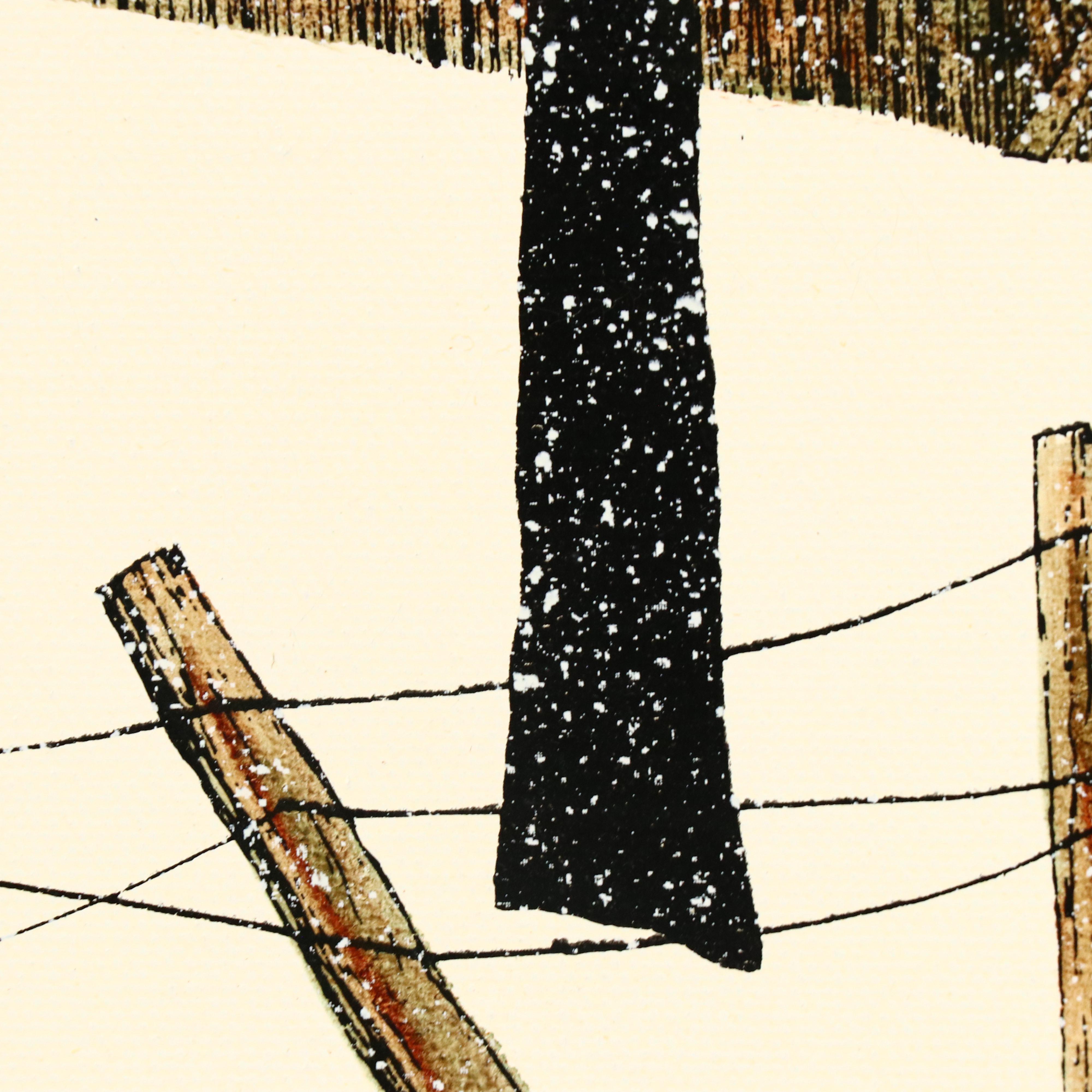 H. Hargrove Oil Painting "Barn in Winter"