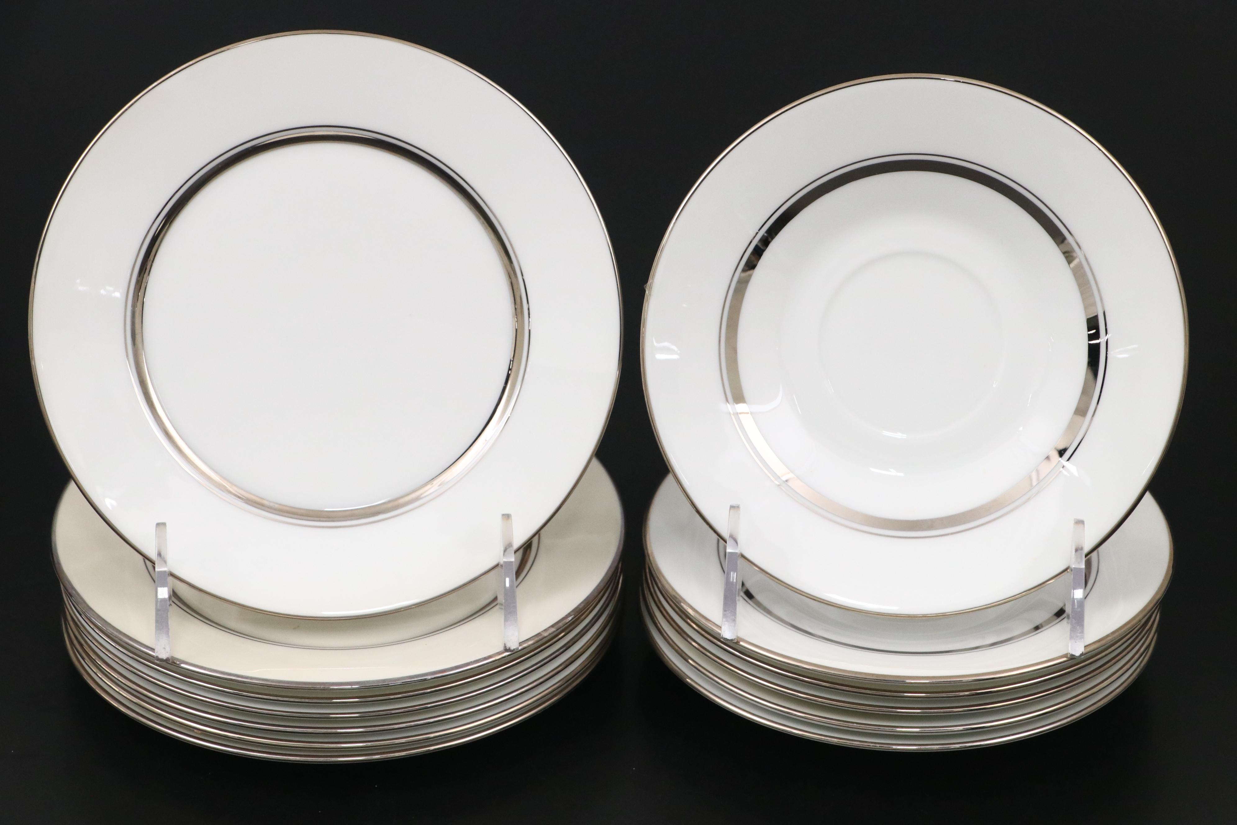 Oxford "Lexington" Bone China Dinnerware with Serena Bass Ceramic Stand