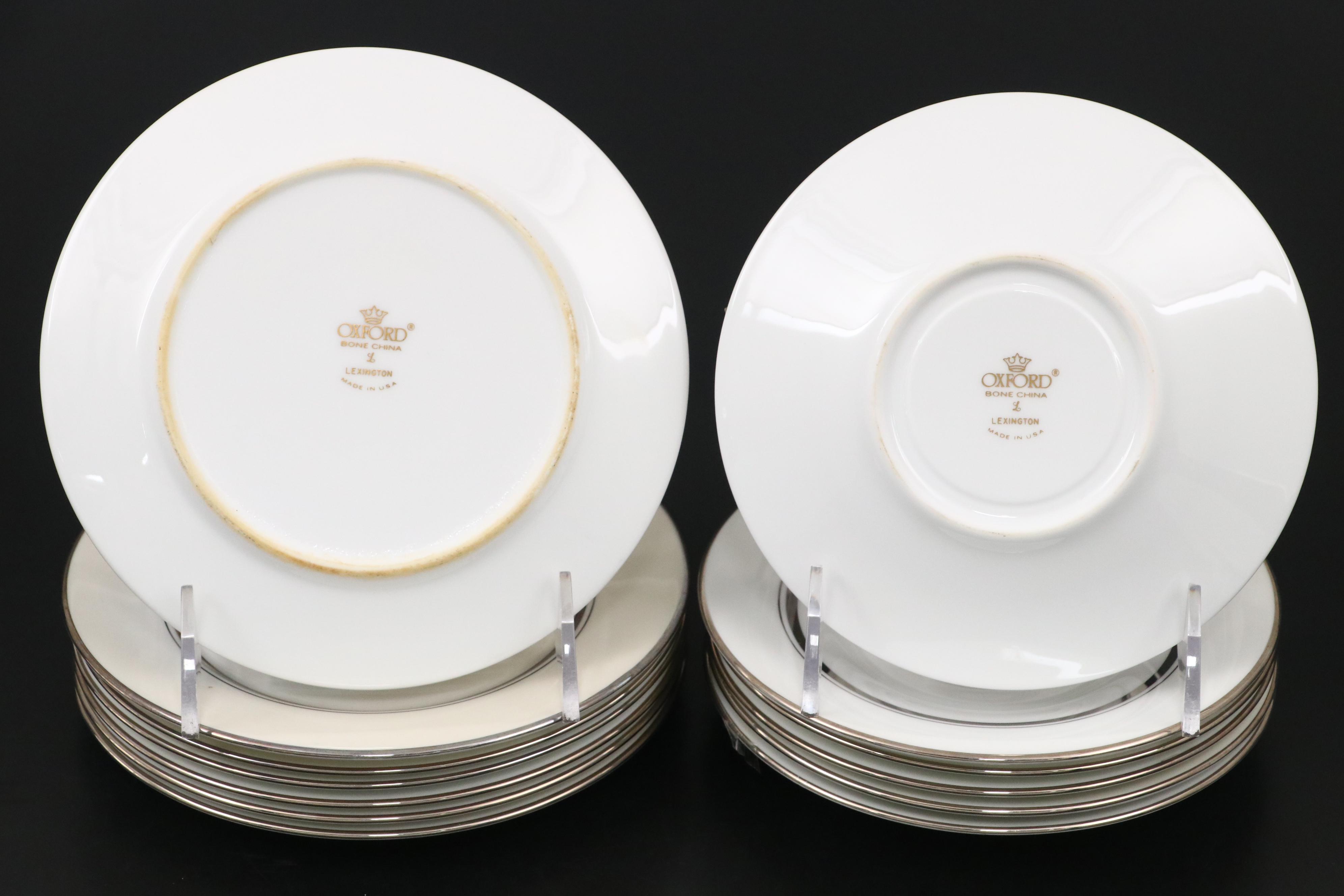 Oxford "Lexington" Bone China Dinnerware with Serena Bass Ceramic Stand