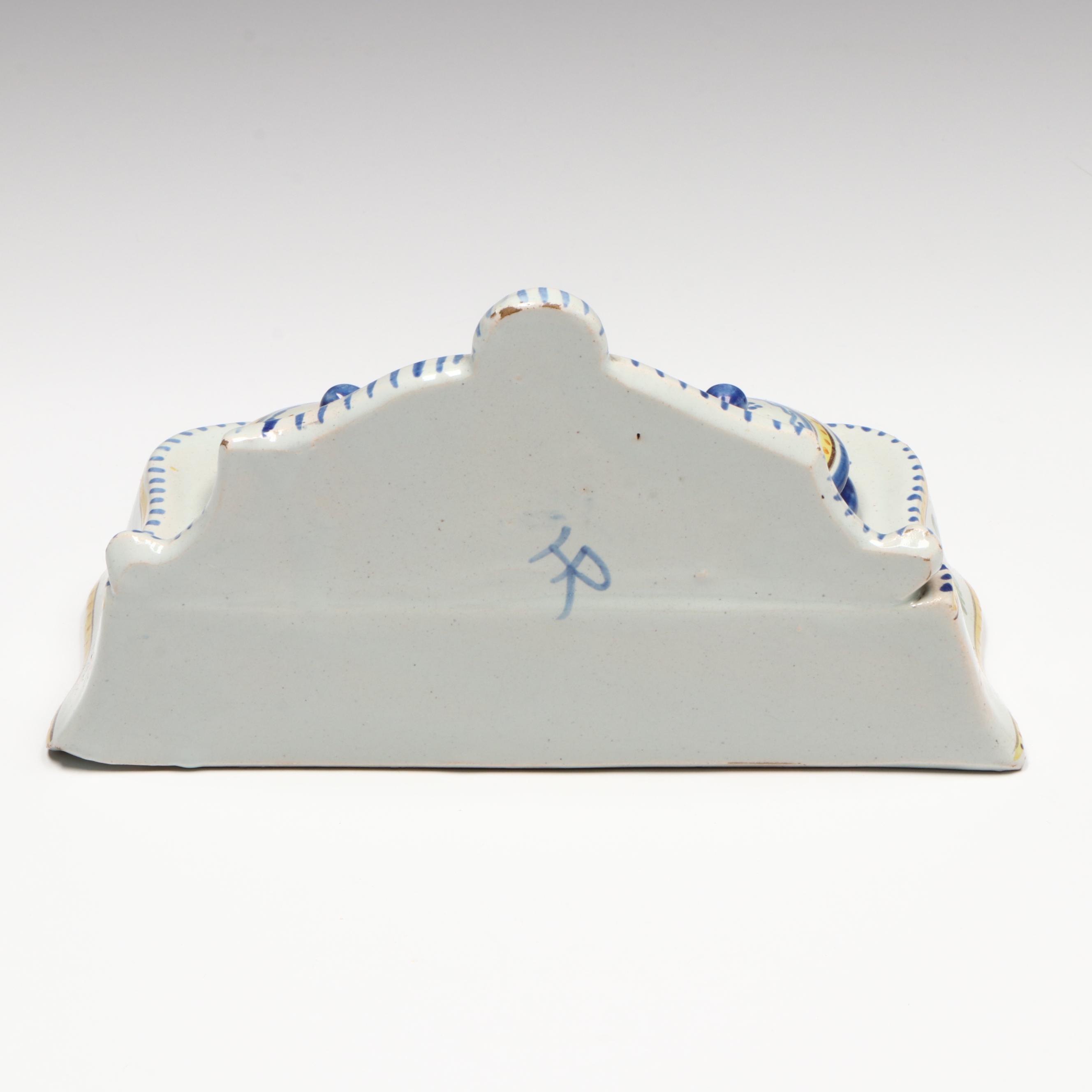 J. Henriot Quimper Faïence Inkwell, Late 19th/Early 20th Century