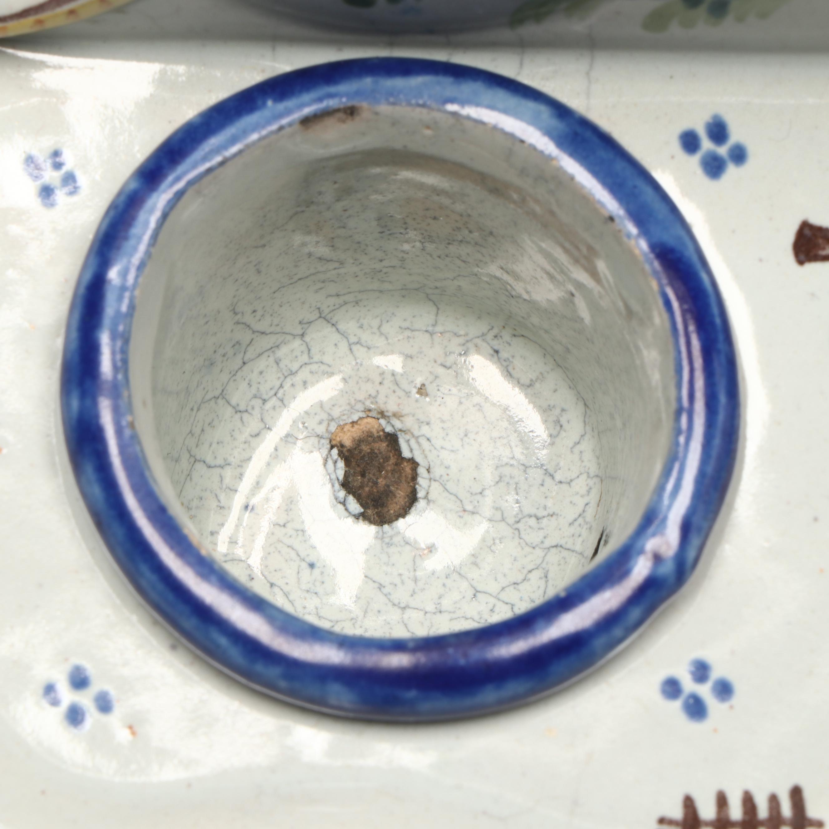 J. Henriot Quimper Faïence Inkwell, Late 19th/Early 20th Century