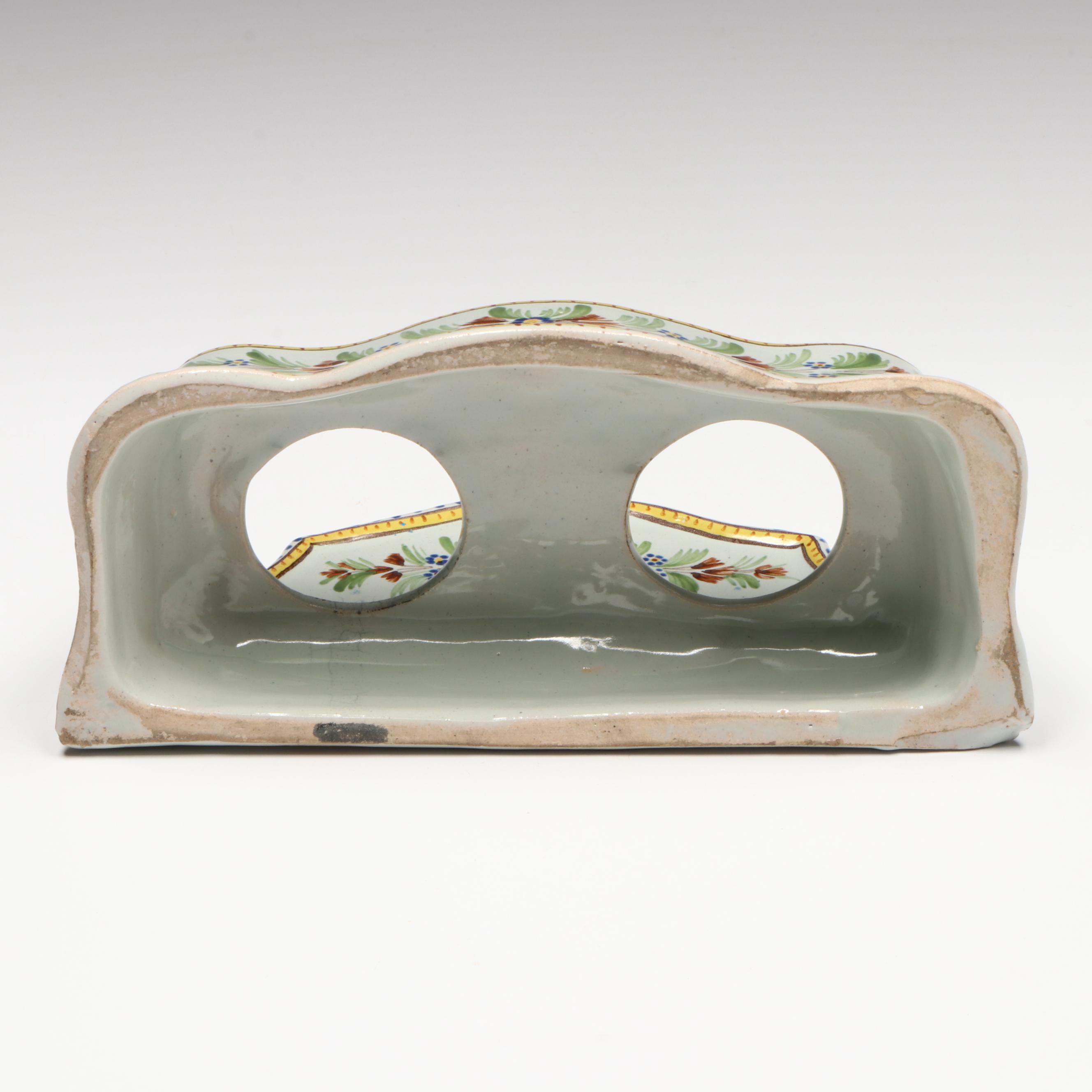 J. Henriot Quimper Faïence Inkwell, Late 19th/Early 20th Century