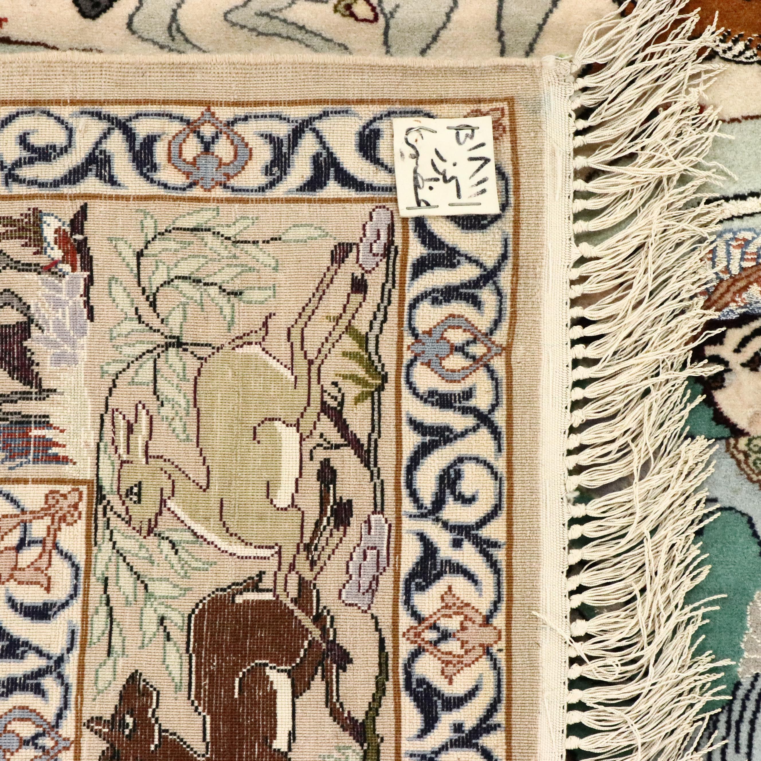 3'9 x 6' Hand-Knotted Persian Isfahan Silk Area Rug