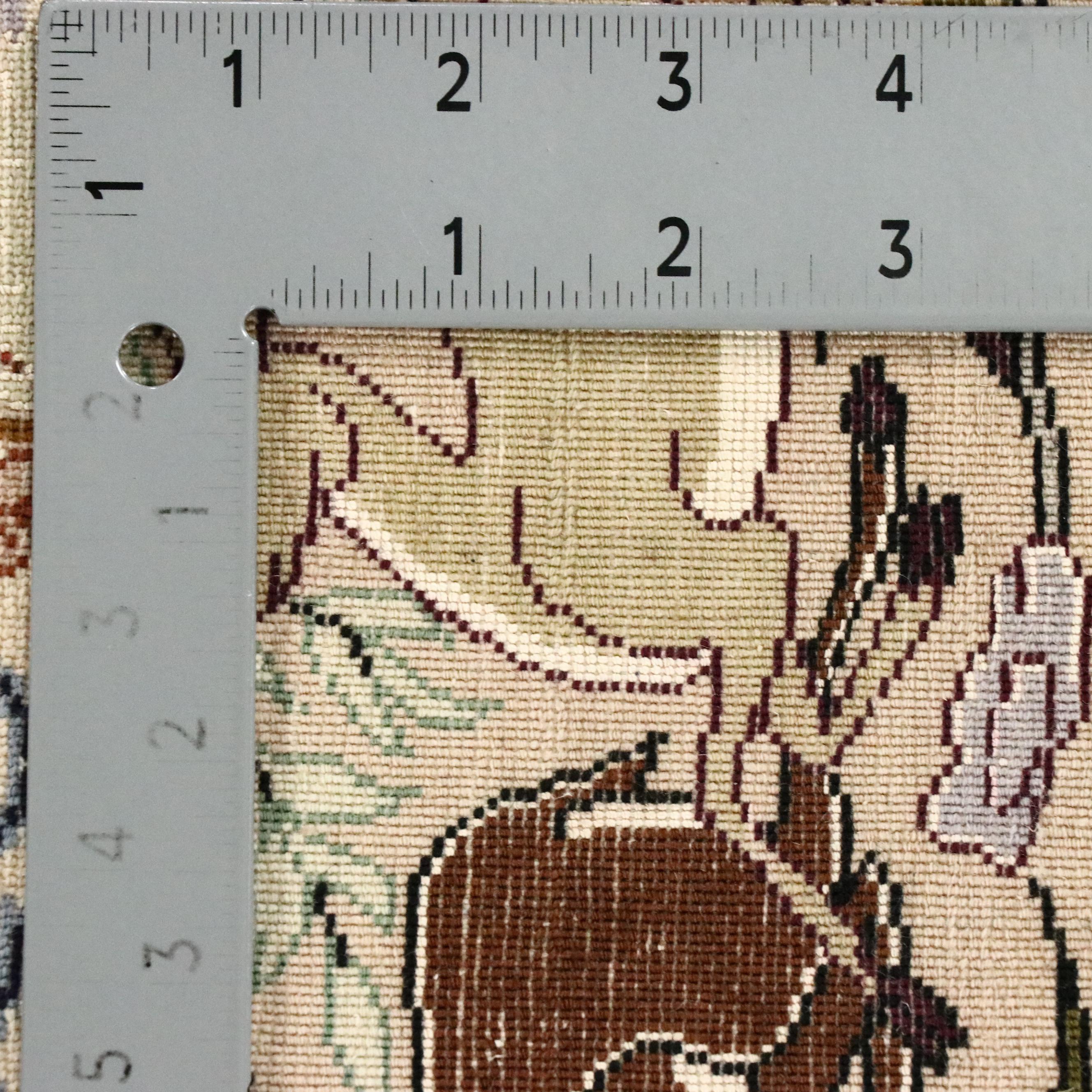 3'9 x 6' Hand-Knotted Persian Isfahan Silk Area Rug