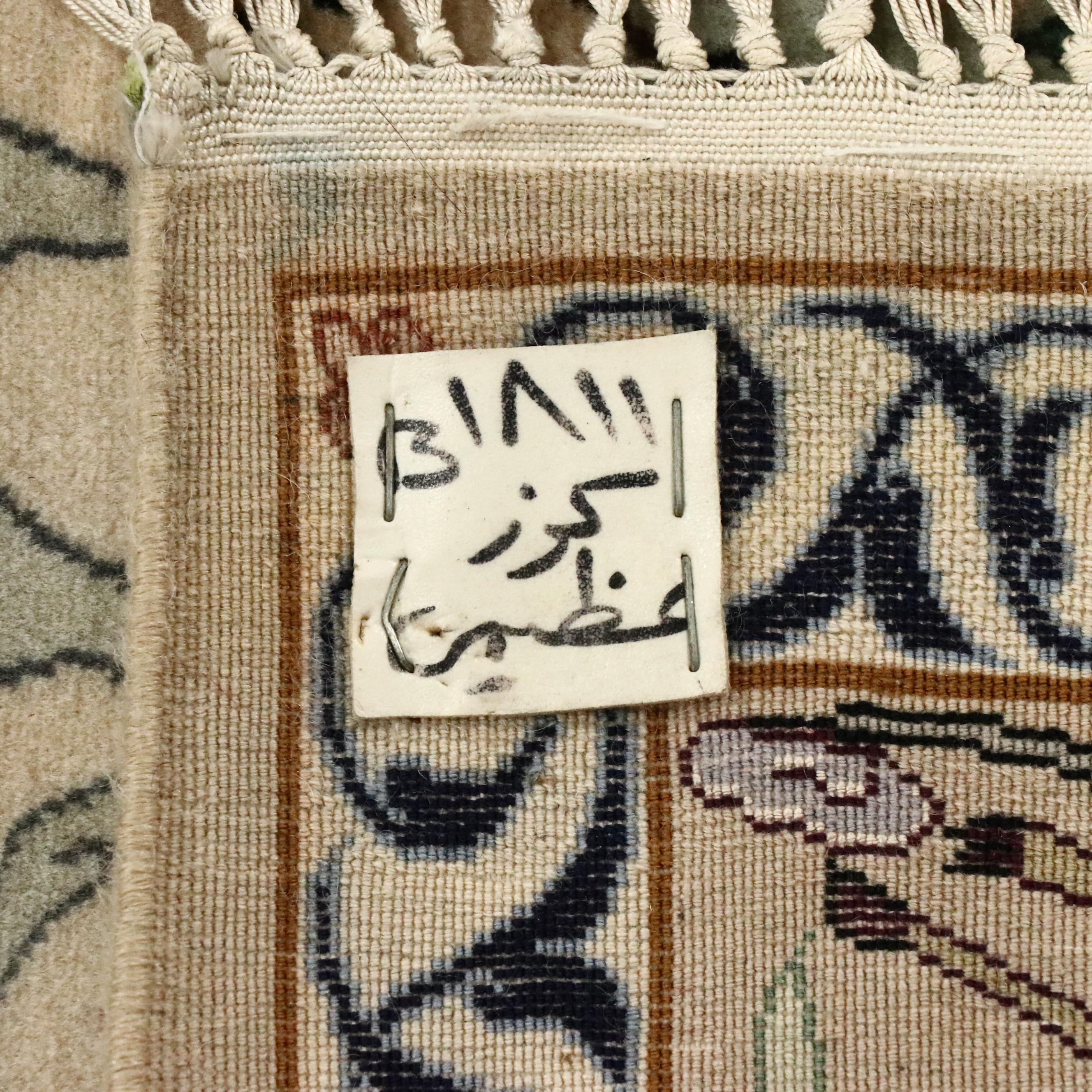 3'9 x 6' Hand-Knotted Persian Isfahan Silk Area Rug