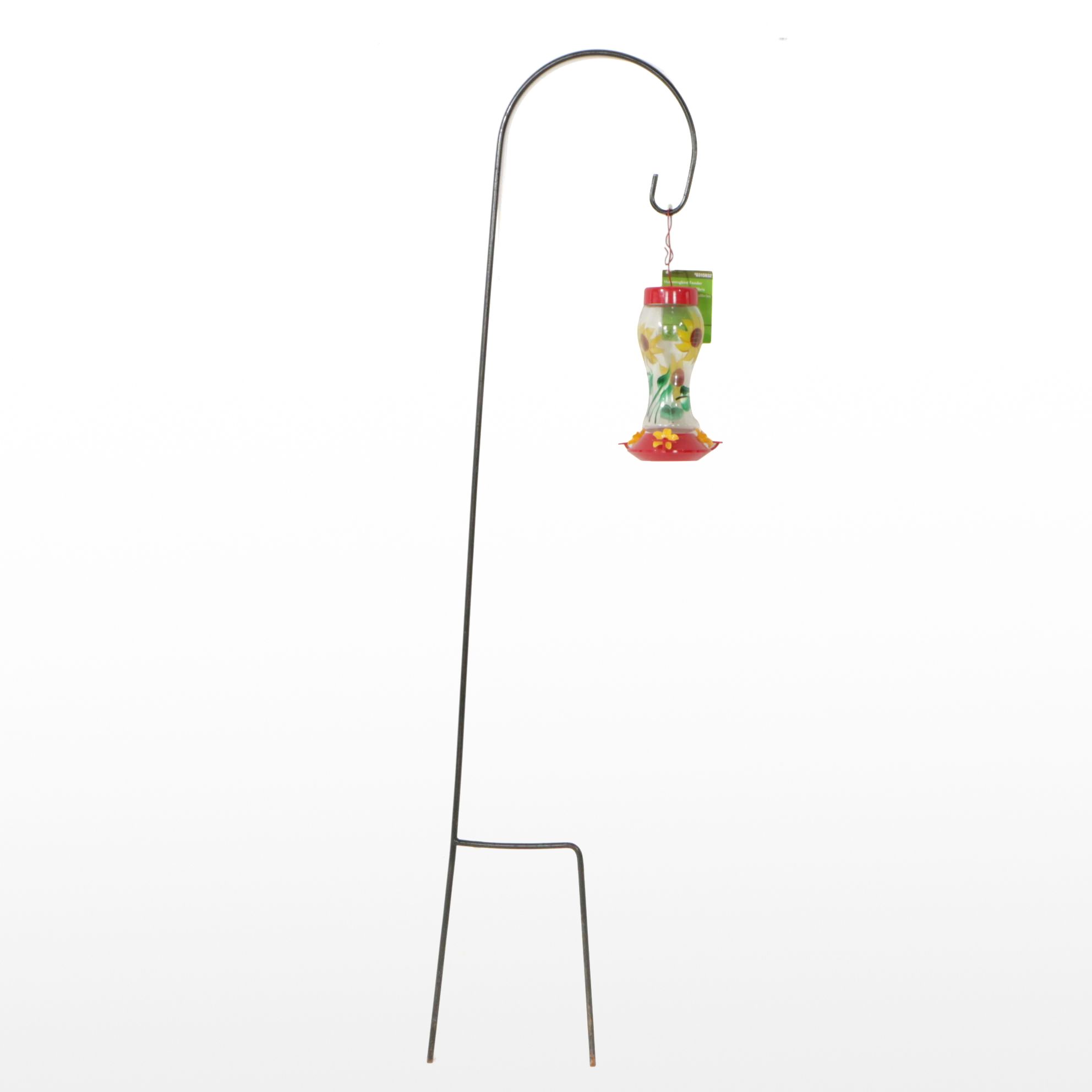 Garden Treasures Glass Hummingbird Feeder with Hanging Post