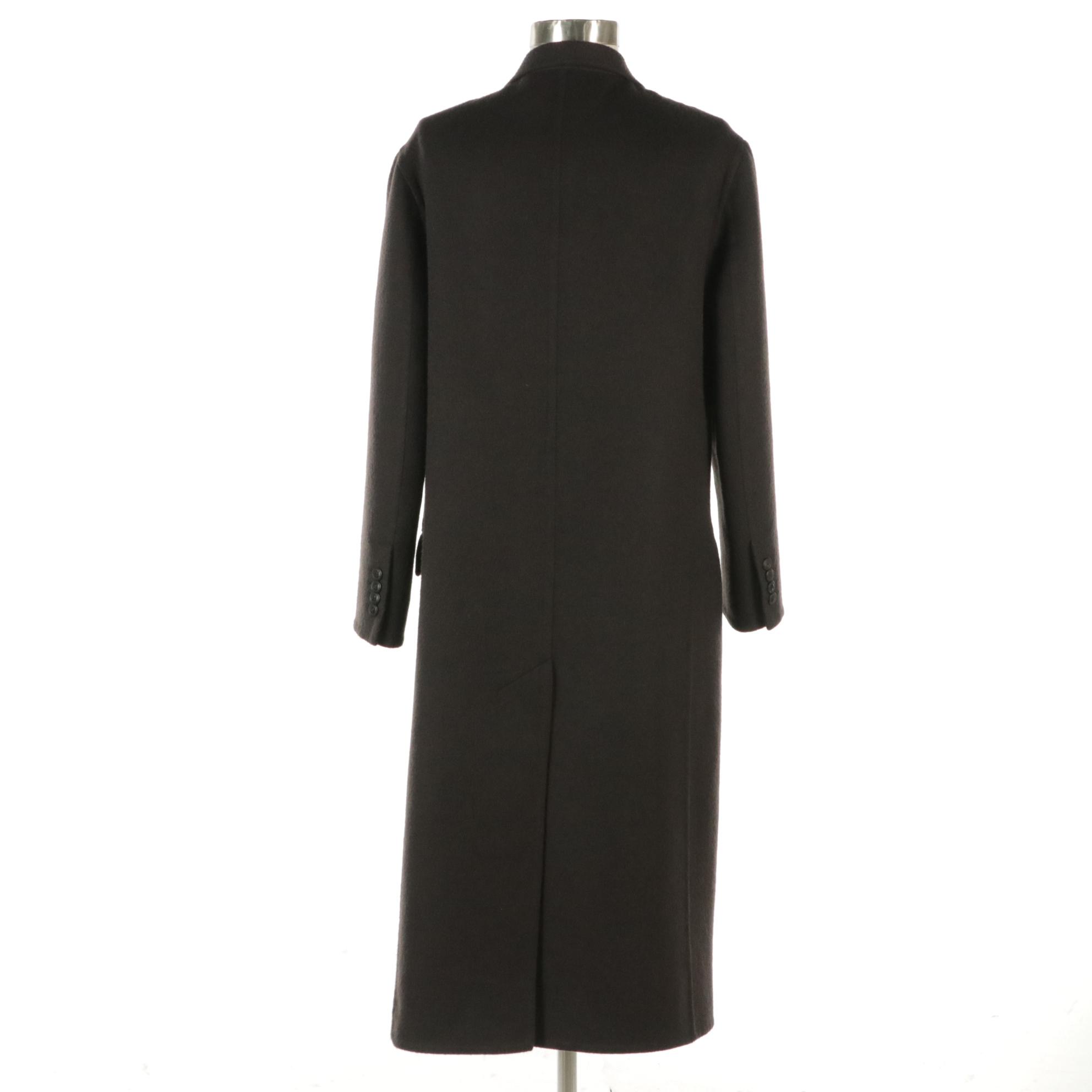 Hermès Open Front Coat in Dark Brown Cashmere