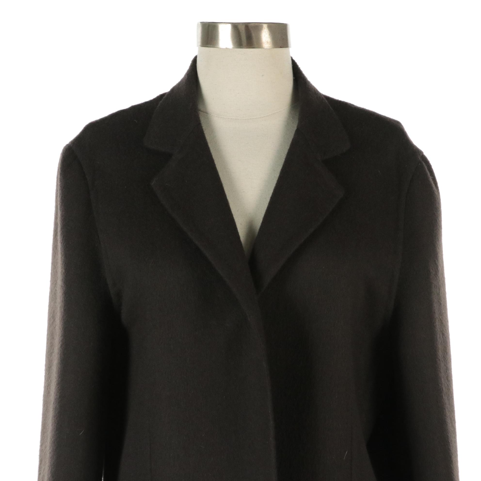 Hermès Open Front Coat in Dark Brown Cashmere