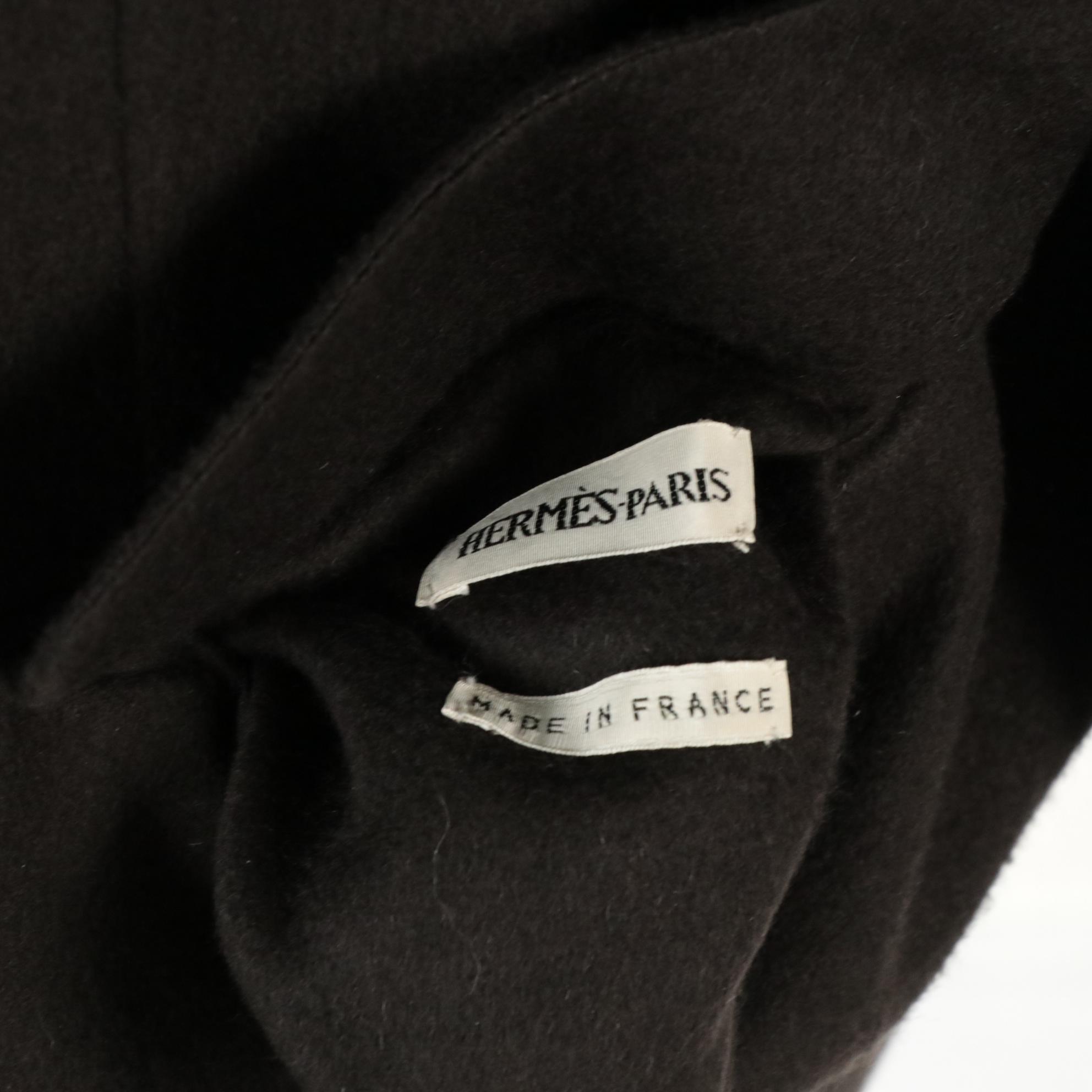 Hermès Open Front Coat in Dark Brown Cashmere
