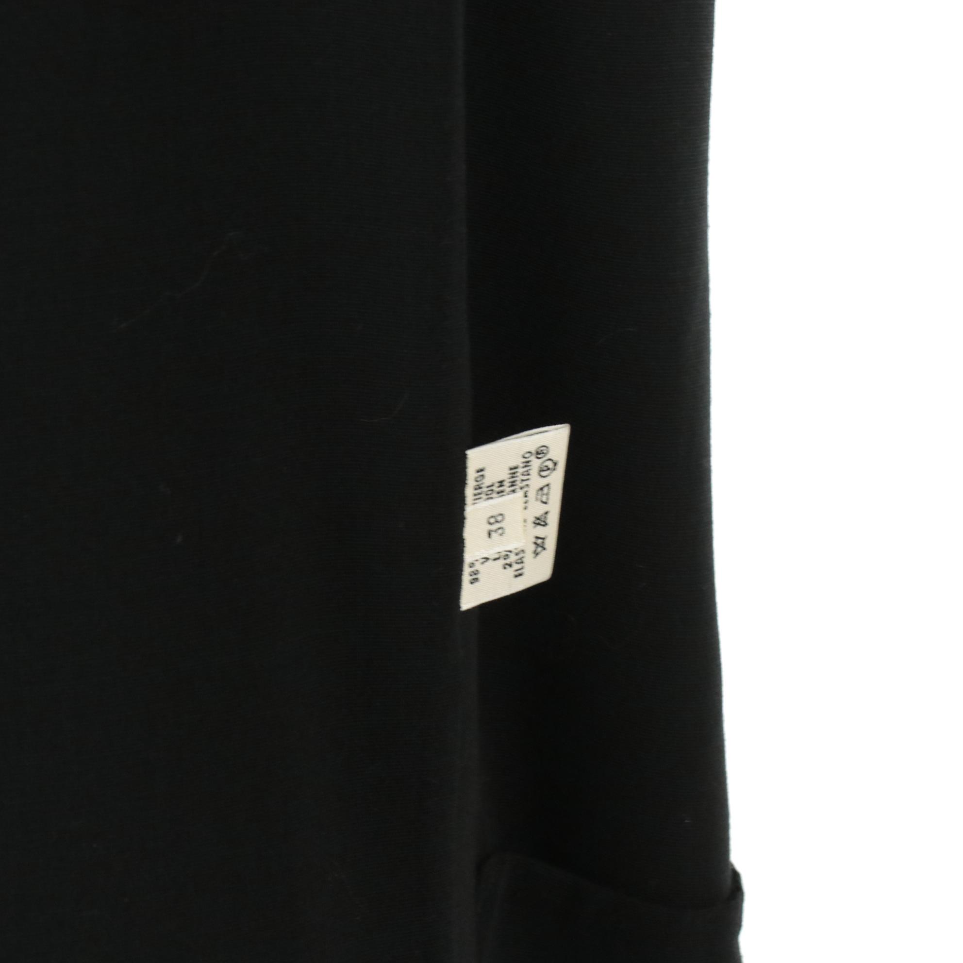 Hermès Collarless Draped Coat in Black Wool Blend