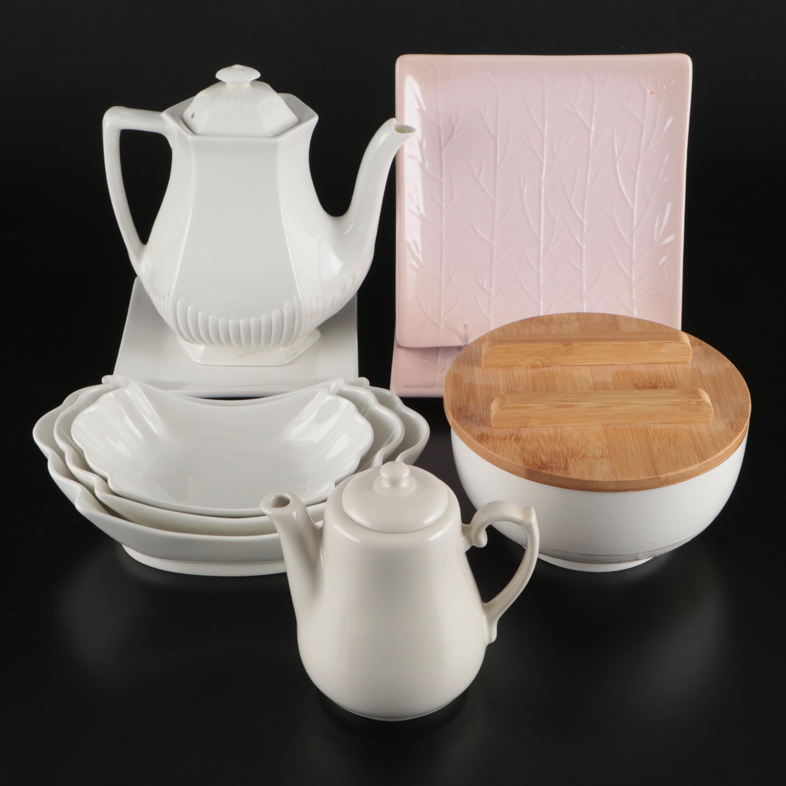 Wm. Adams & Sons Ironstone Teapot with Other Tableware and Accessories