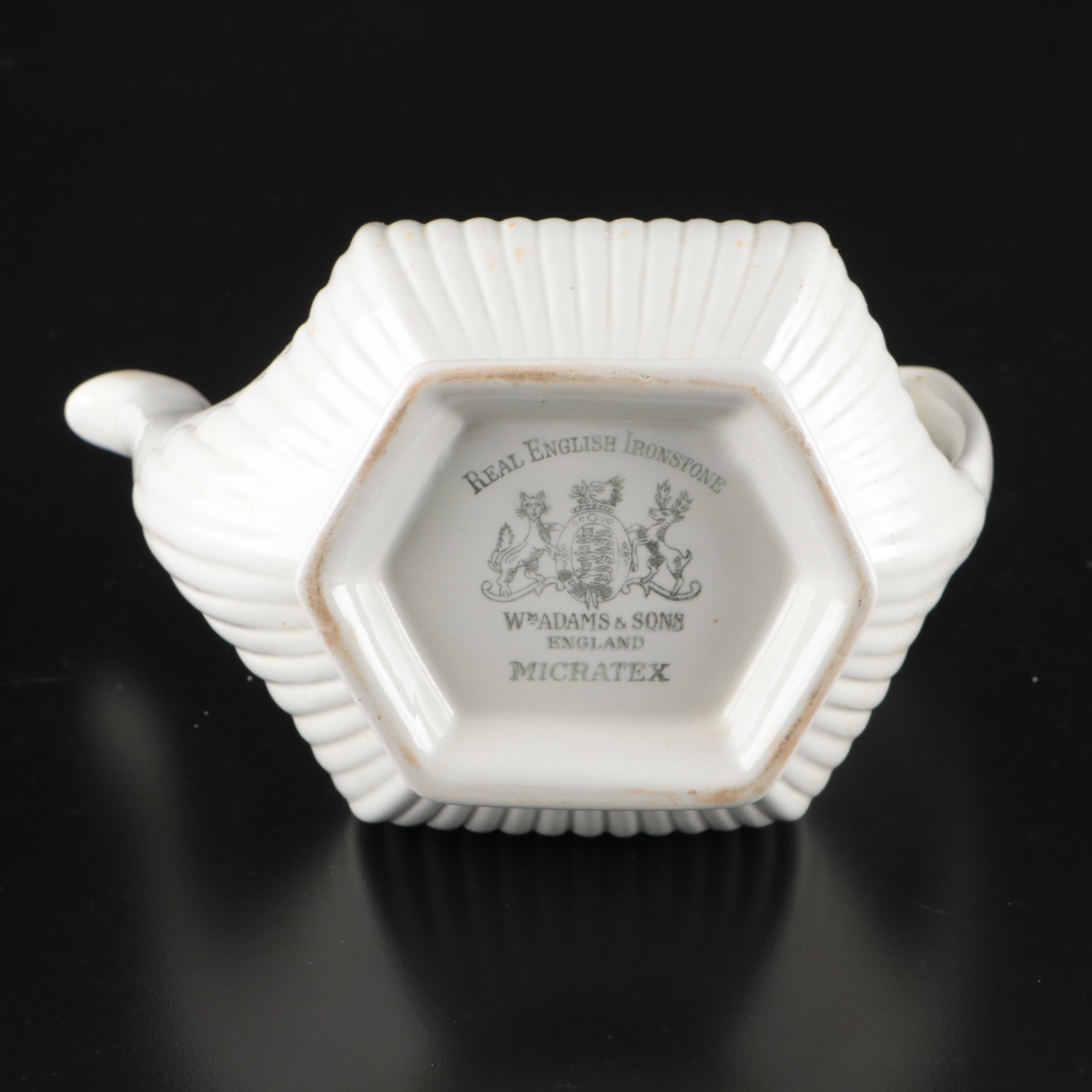 Wm. Adams & Sons Ironstone Teapot with Other Tableware and Accessories