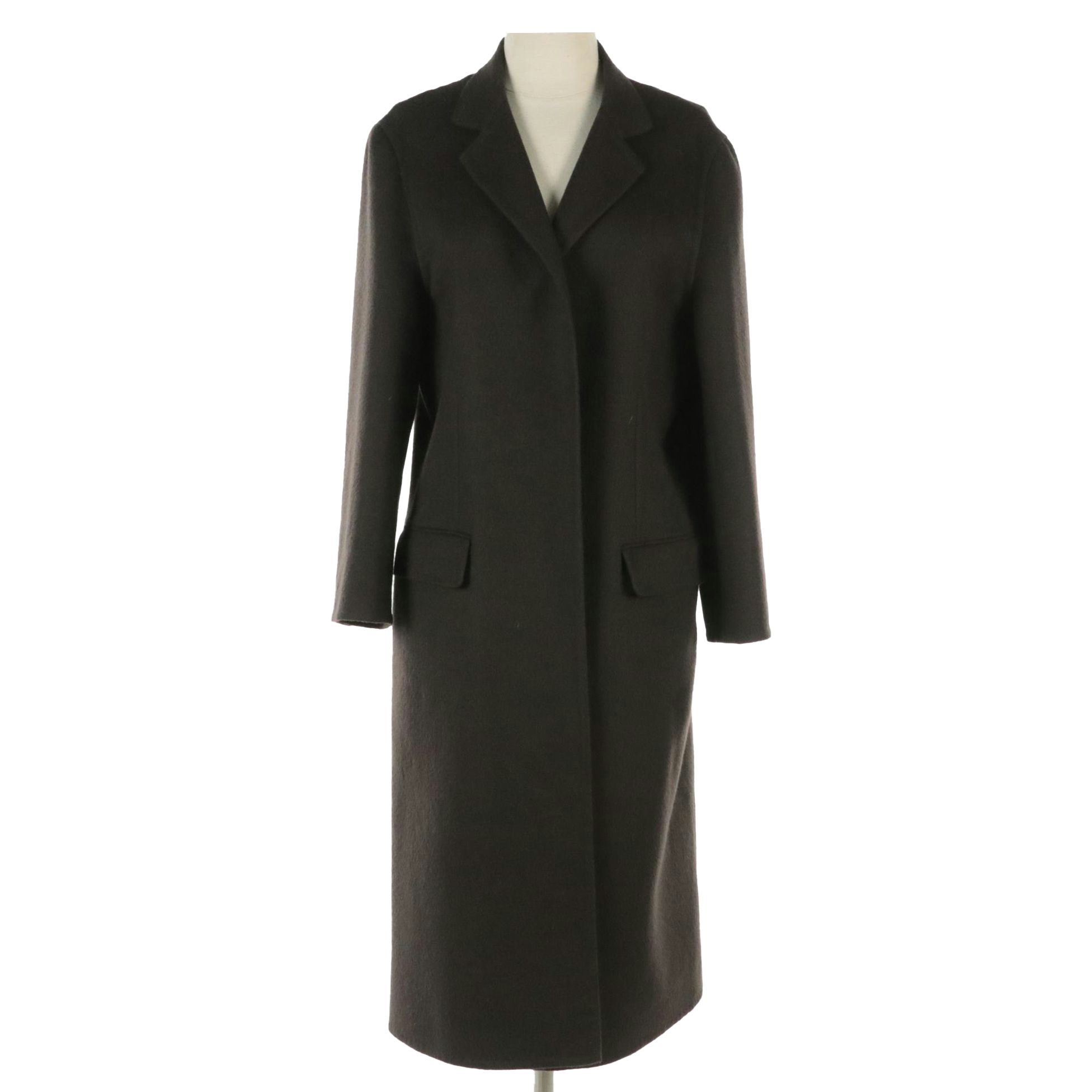 Hermès Open Front Coat in Dark Brown Cashmere
