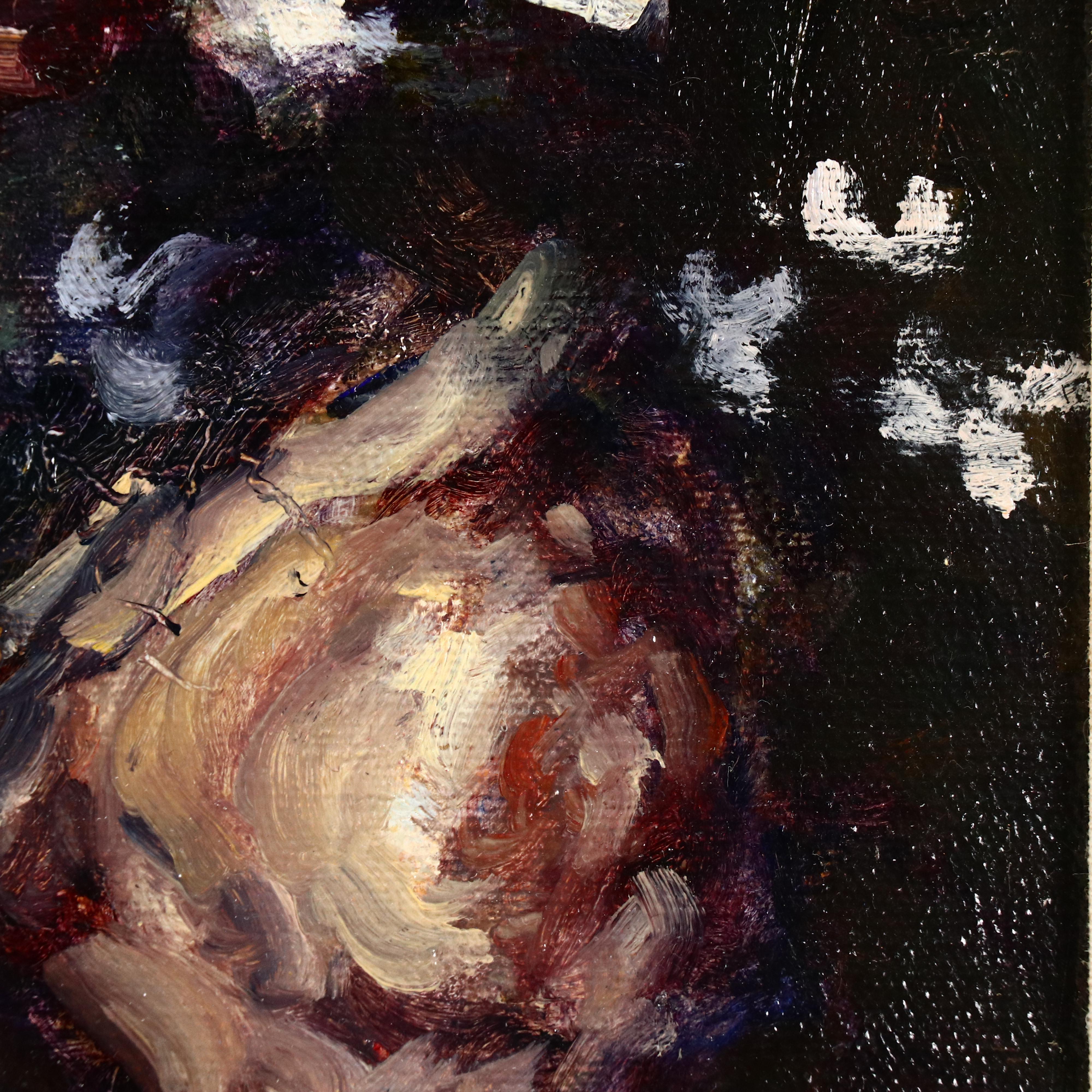 Elsa Richter Floral Still Life Oil Painting With Roses and Nasturtium