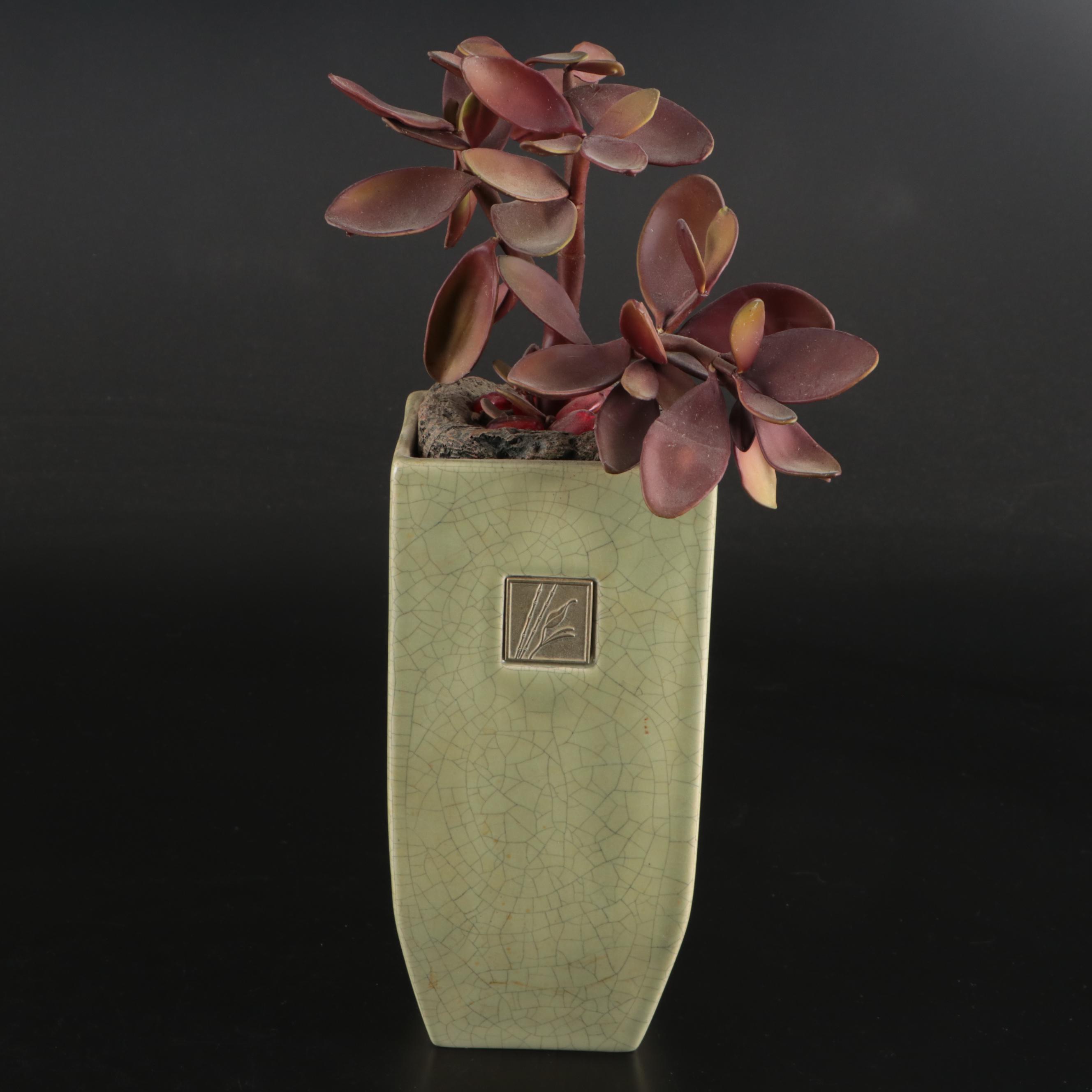 Haeger Pottery Vase & Other Art Deco Vases, Candlesticks and Dish