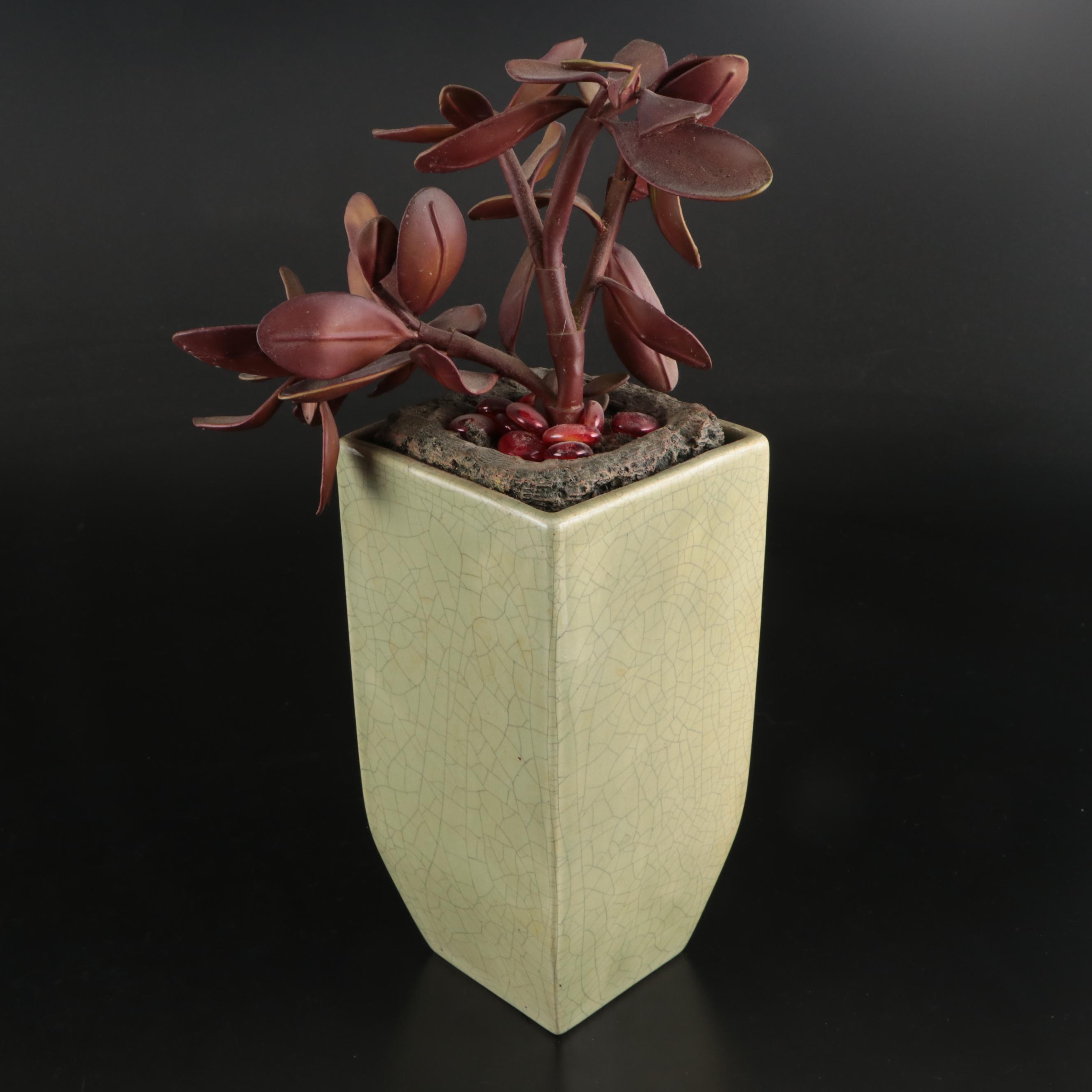 Haeger Pottery Vase & Other Art Deco Vases, Candlesticks and Dish