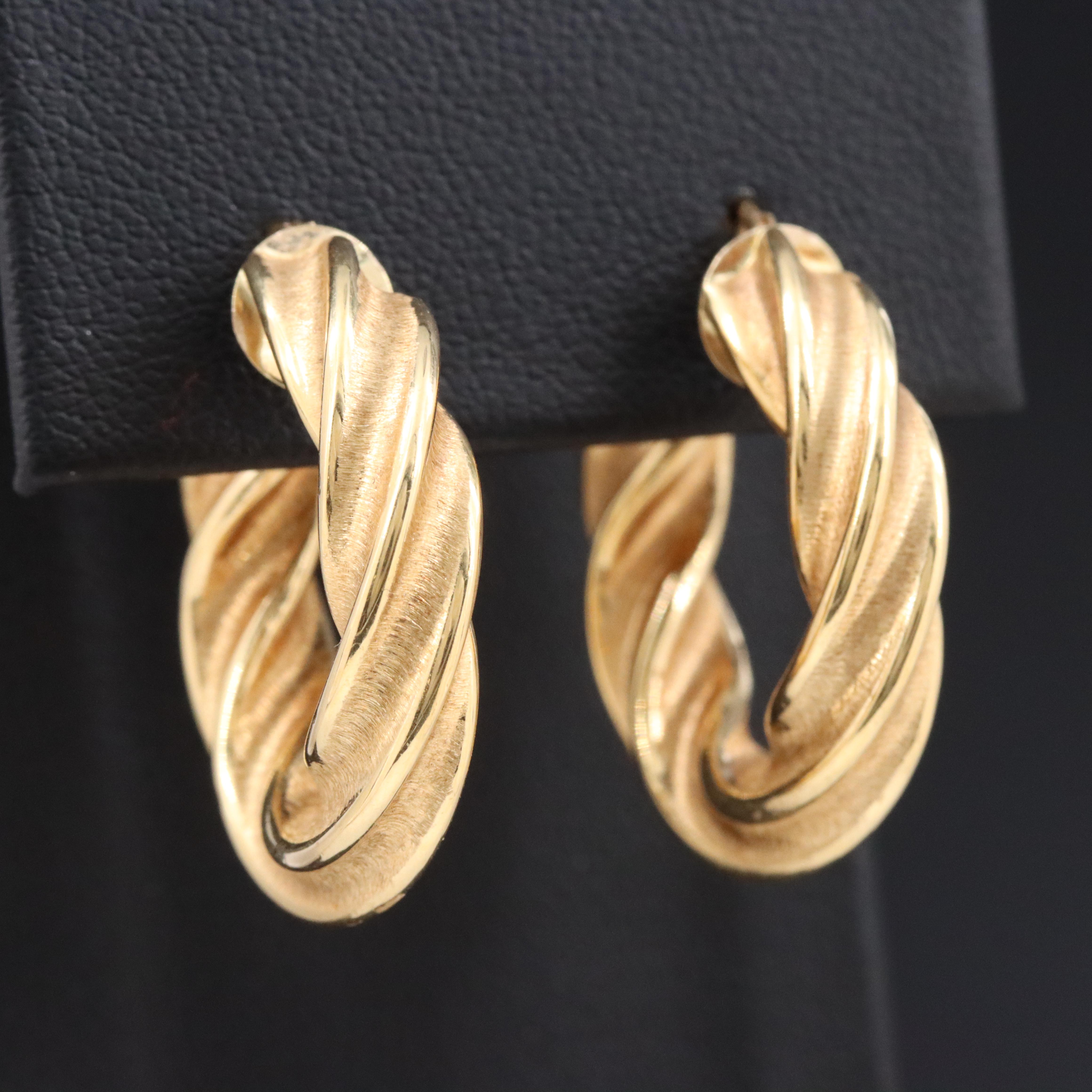 Italian 18K Twist Hoops