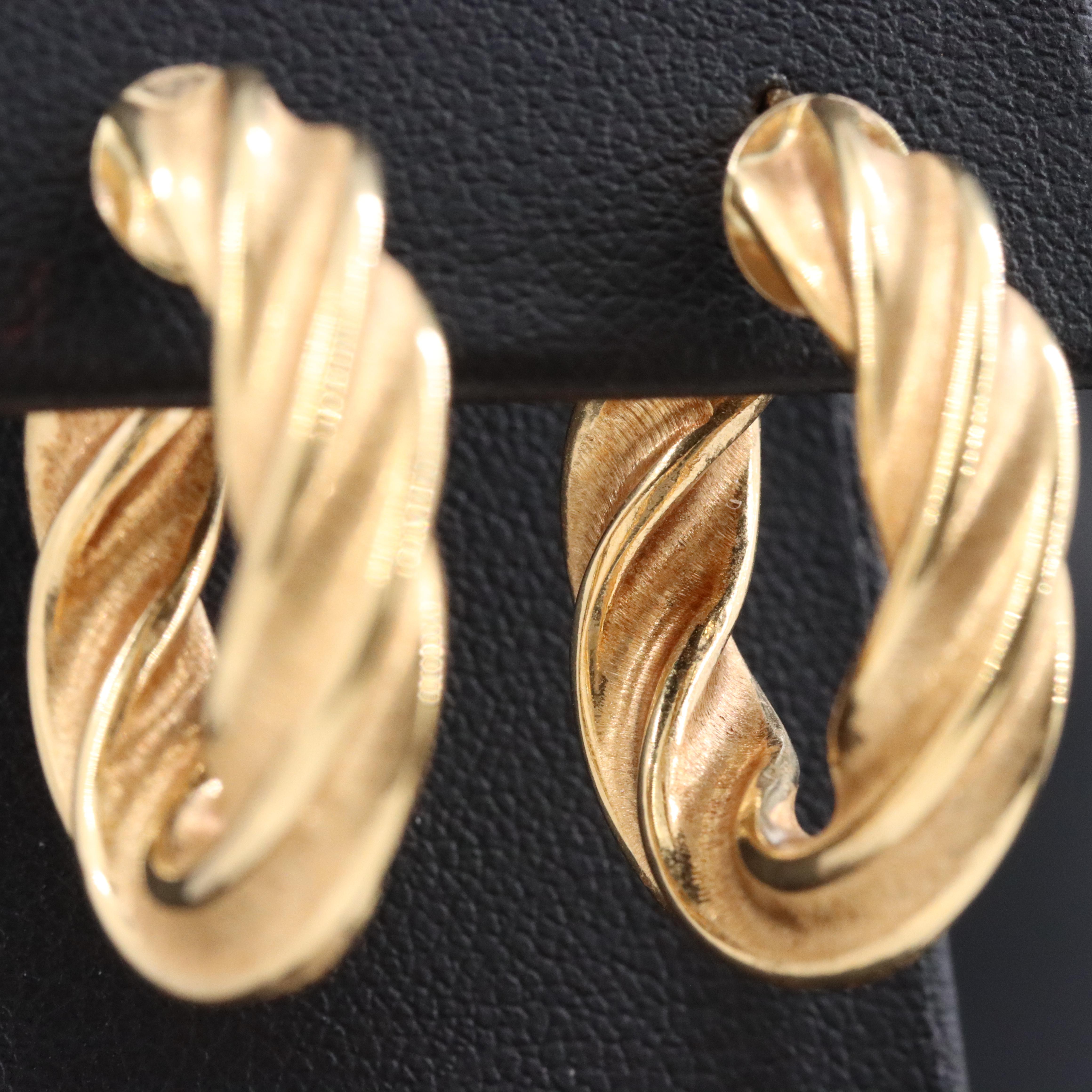Italian 18K Twist Hoops