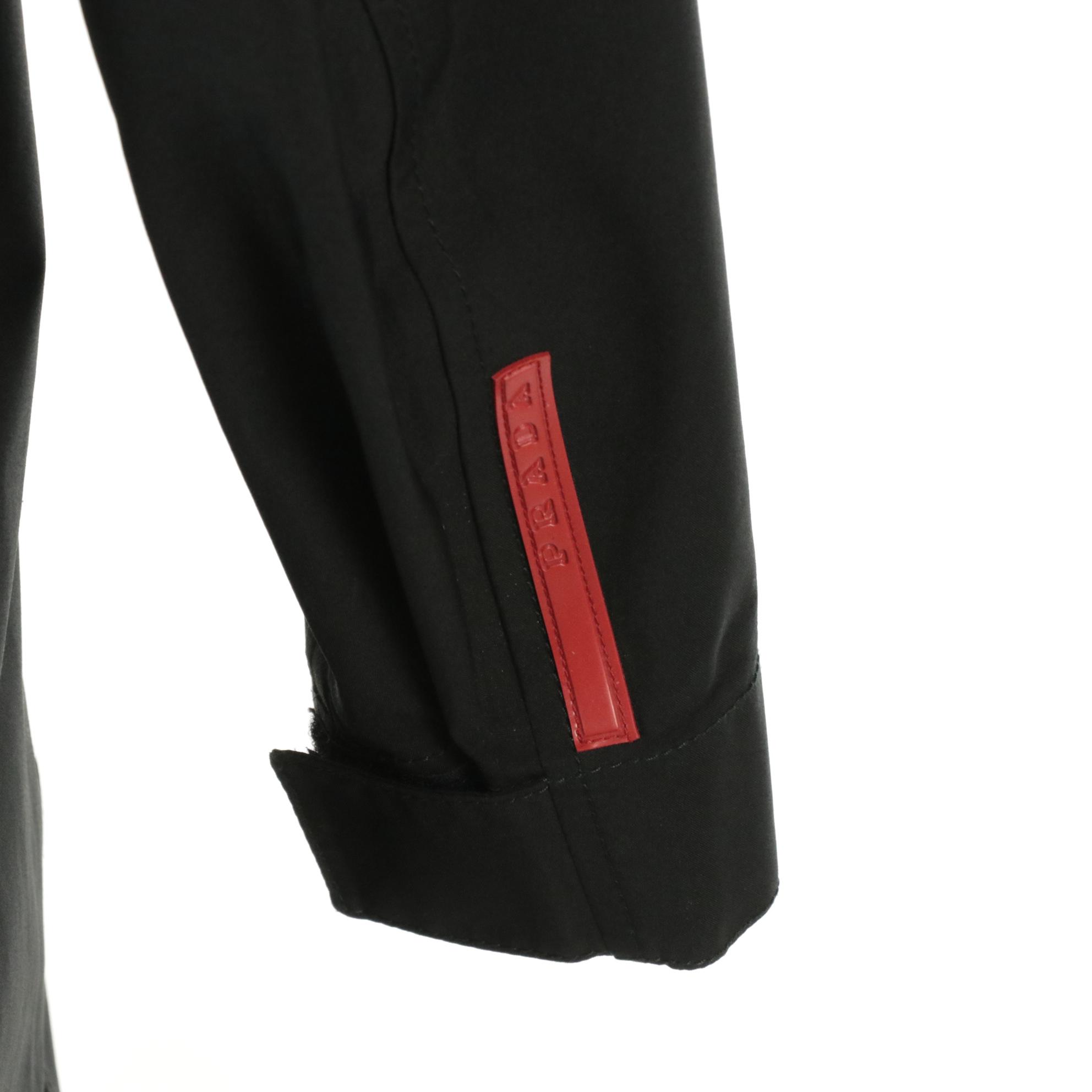 Prada Sport Zip Raincoat in Black Polyester Blend