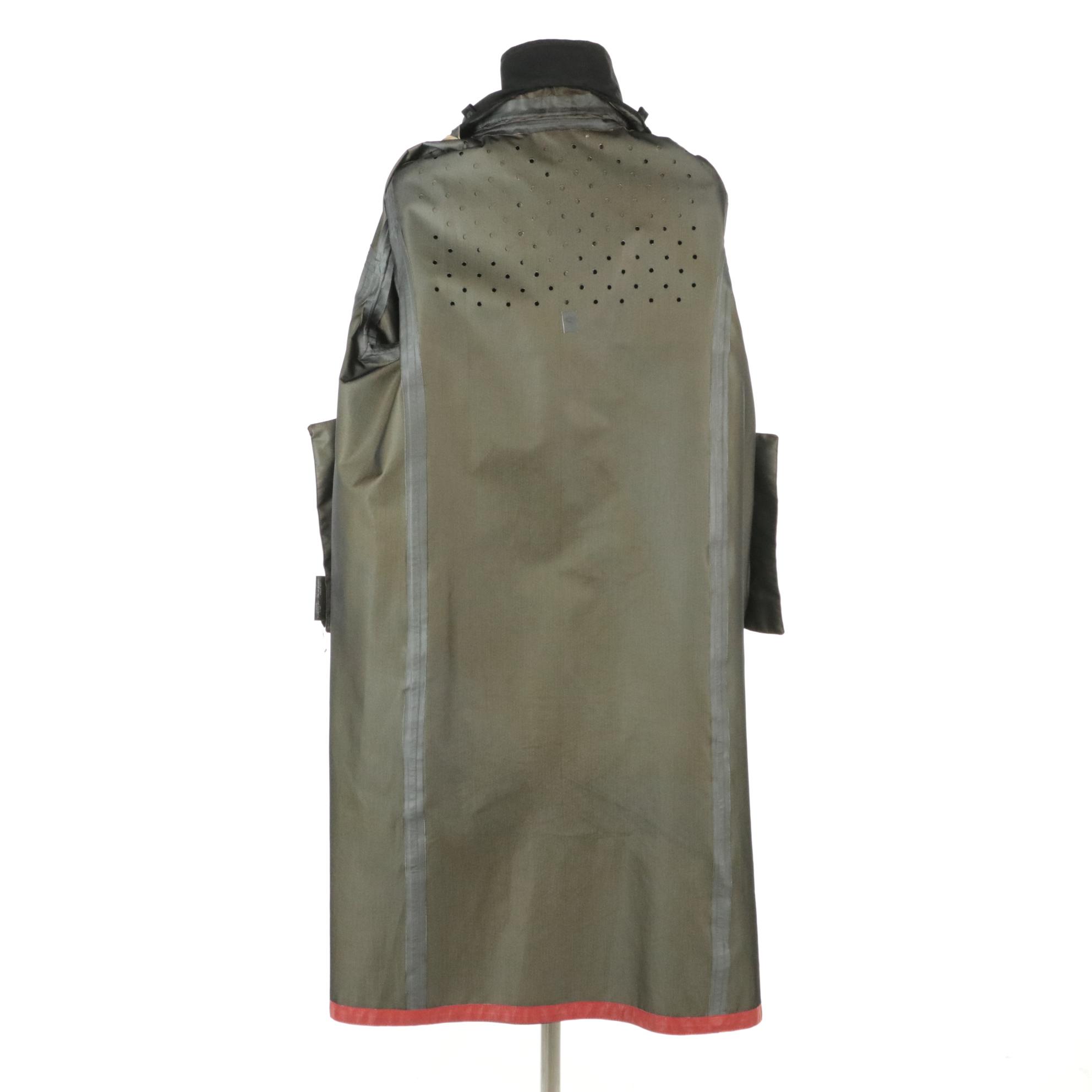 Prada Sport Zip Raincoat in Black Polyester Blend