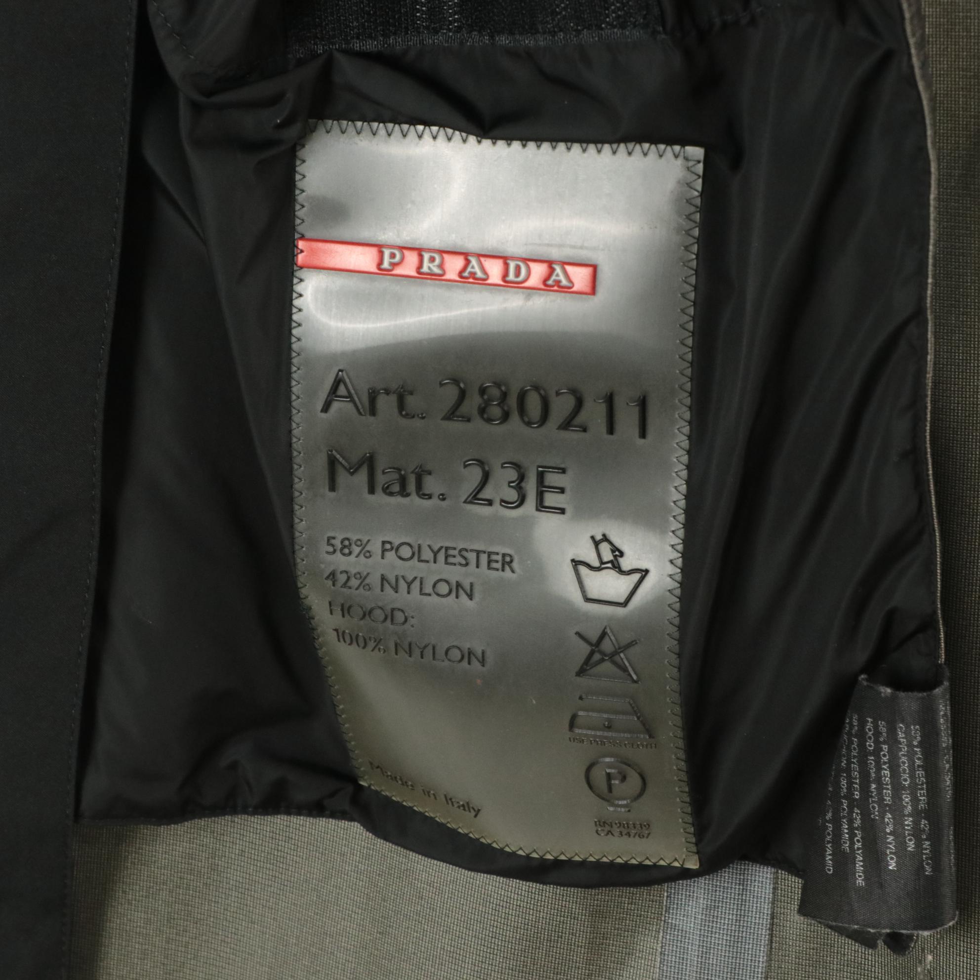 Prada Sport Zip Raincoat in Black Polyester Blend