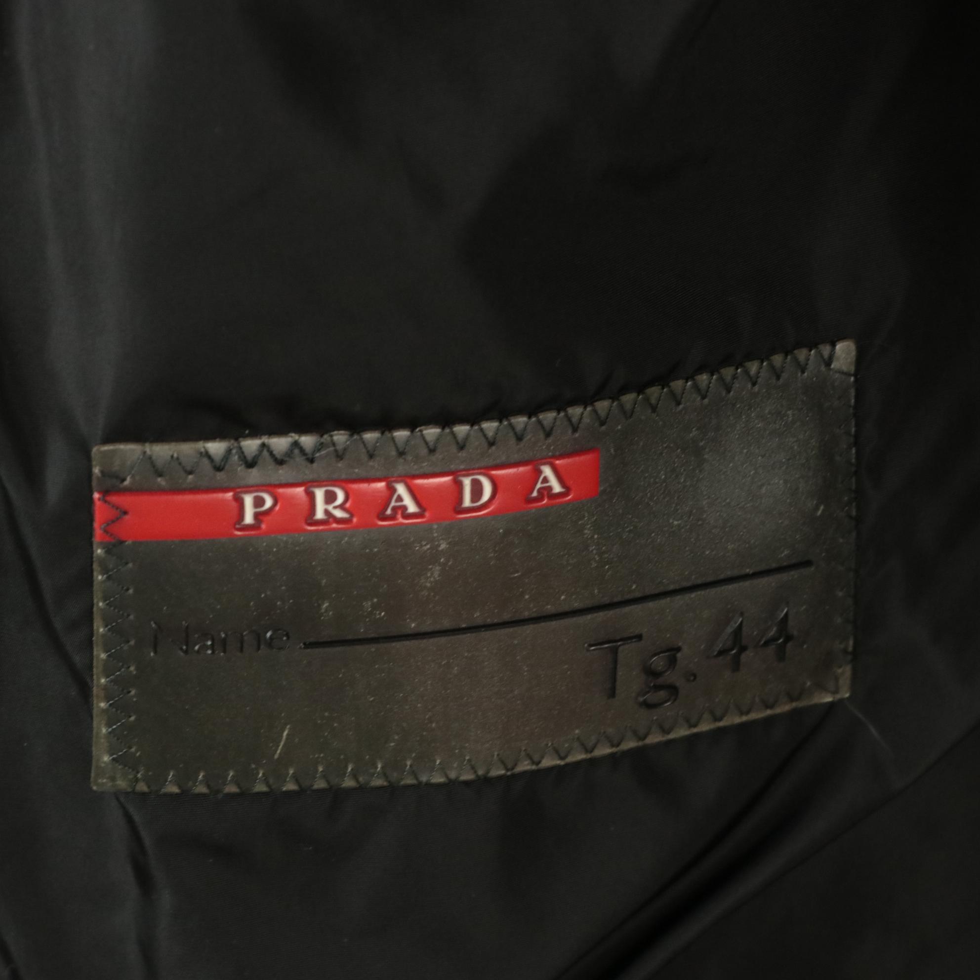 Prada Sport Zip Raincoat in Black Polyester Blend