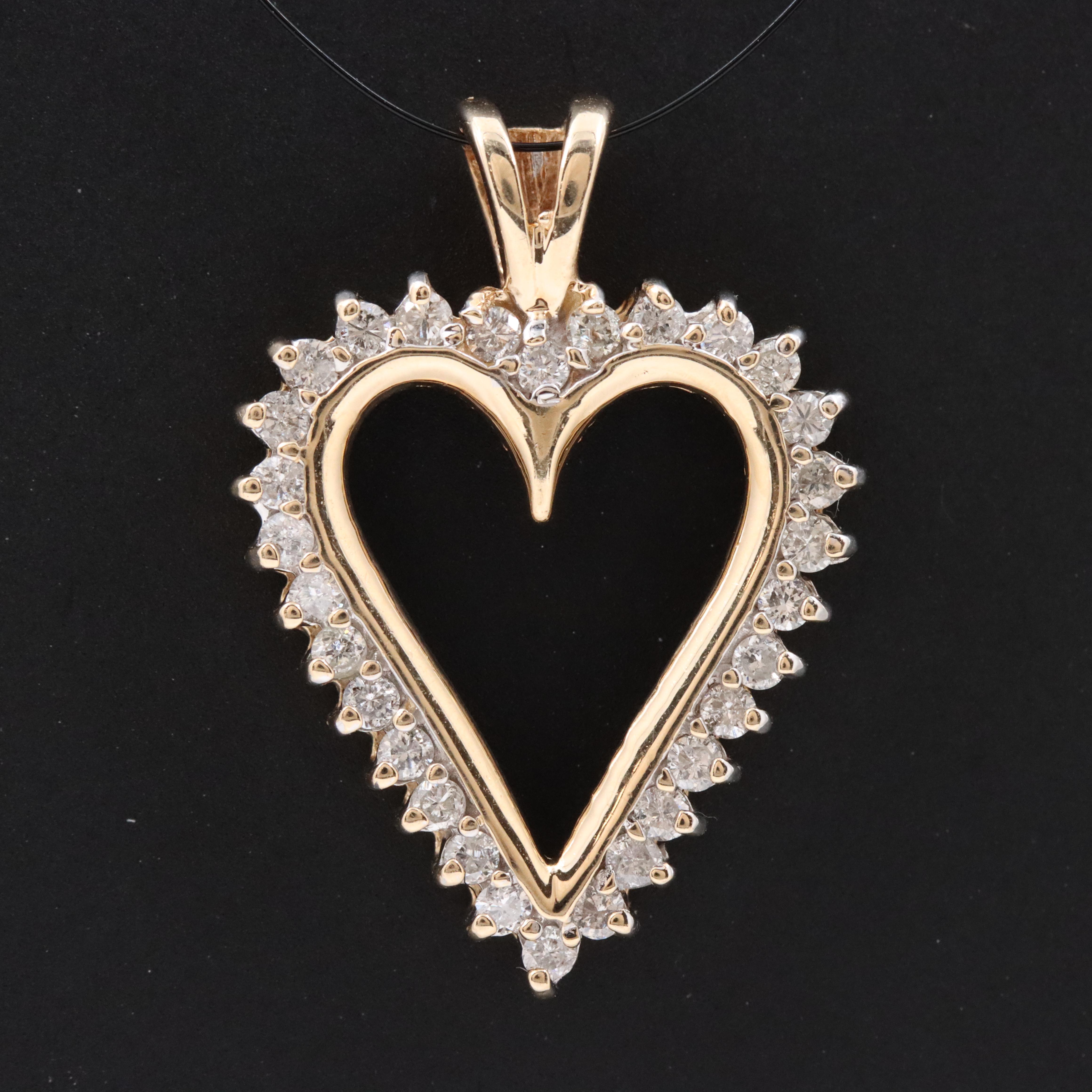 14K 0.47 CTW Diamond Heart Pendant
