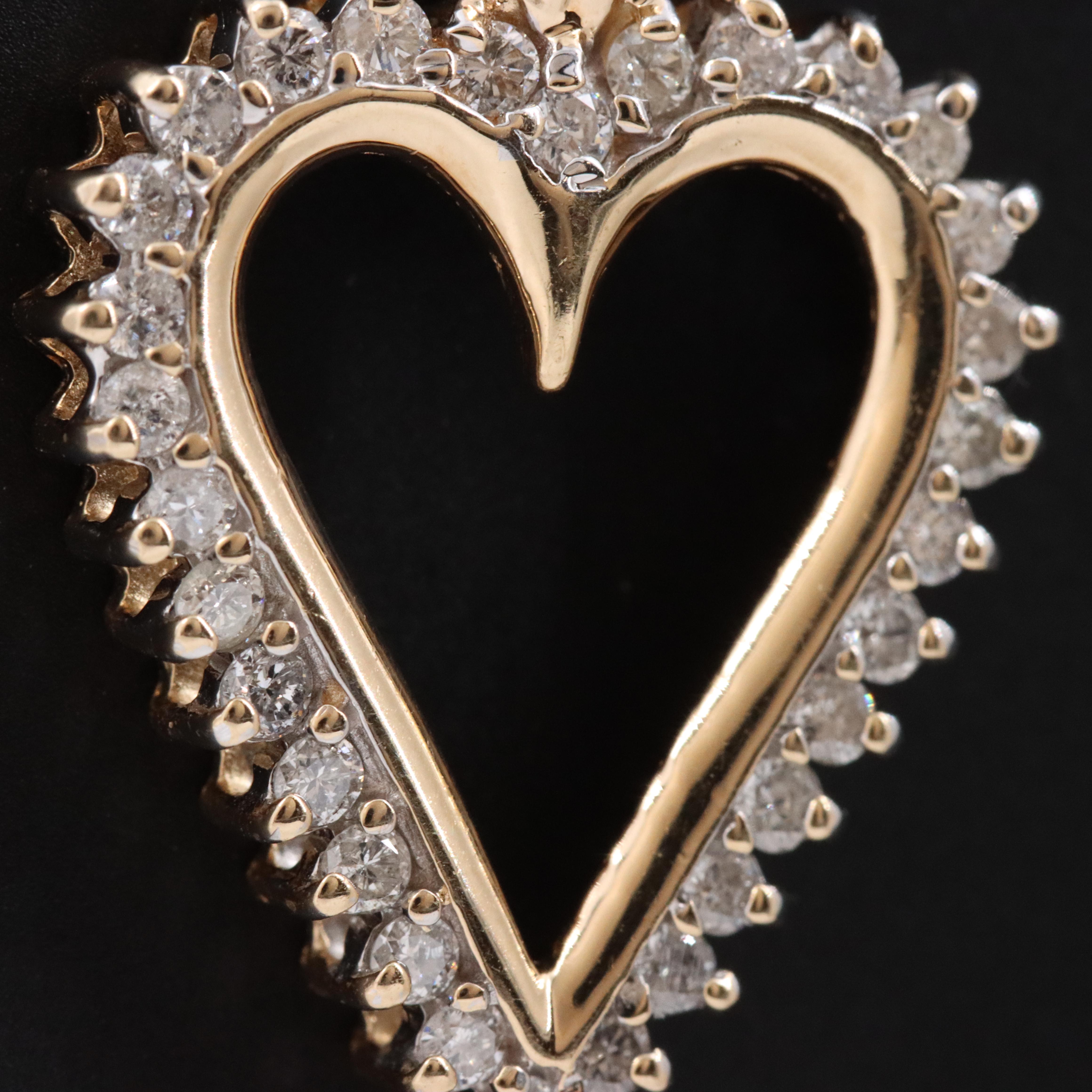 14K 0.47 CTW Diamond Heart Pendant