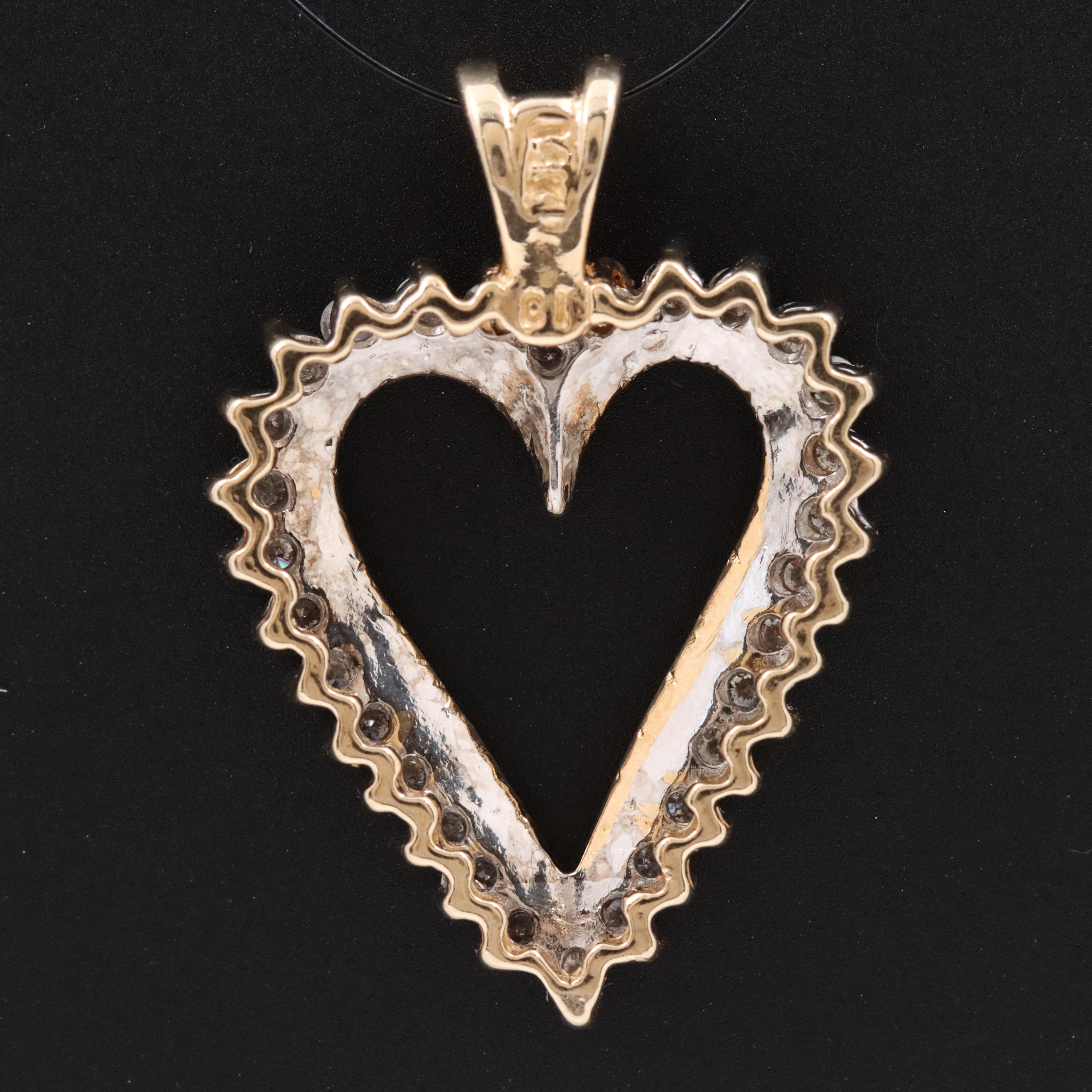14K 0.47 CTW Diamond Heart Pendant