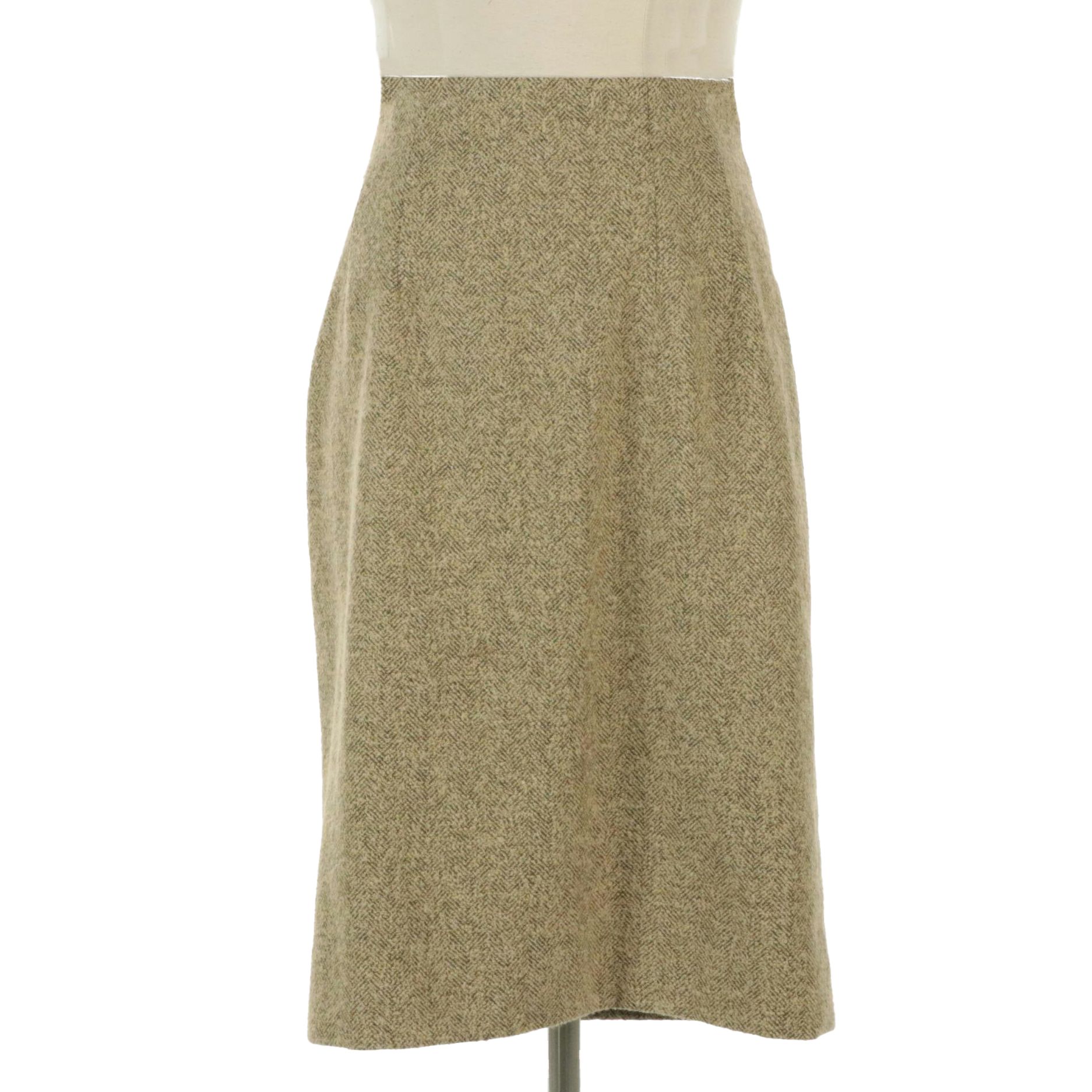 Celine Wool, Silk and Cashmere Blend Tweed Knee-Length Skirt
