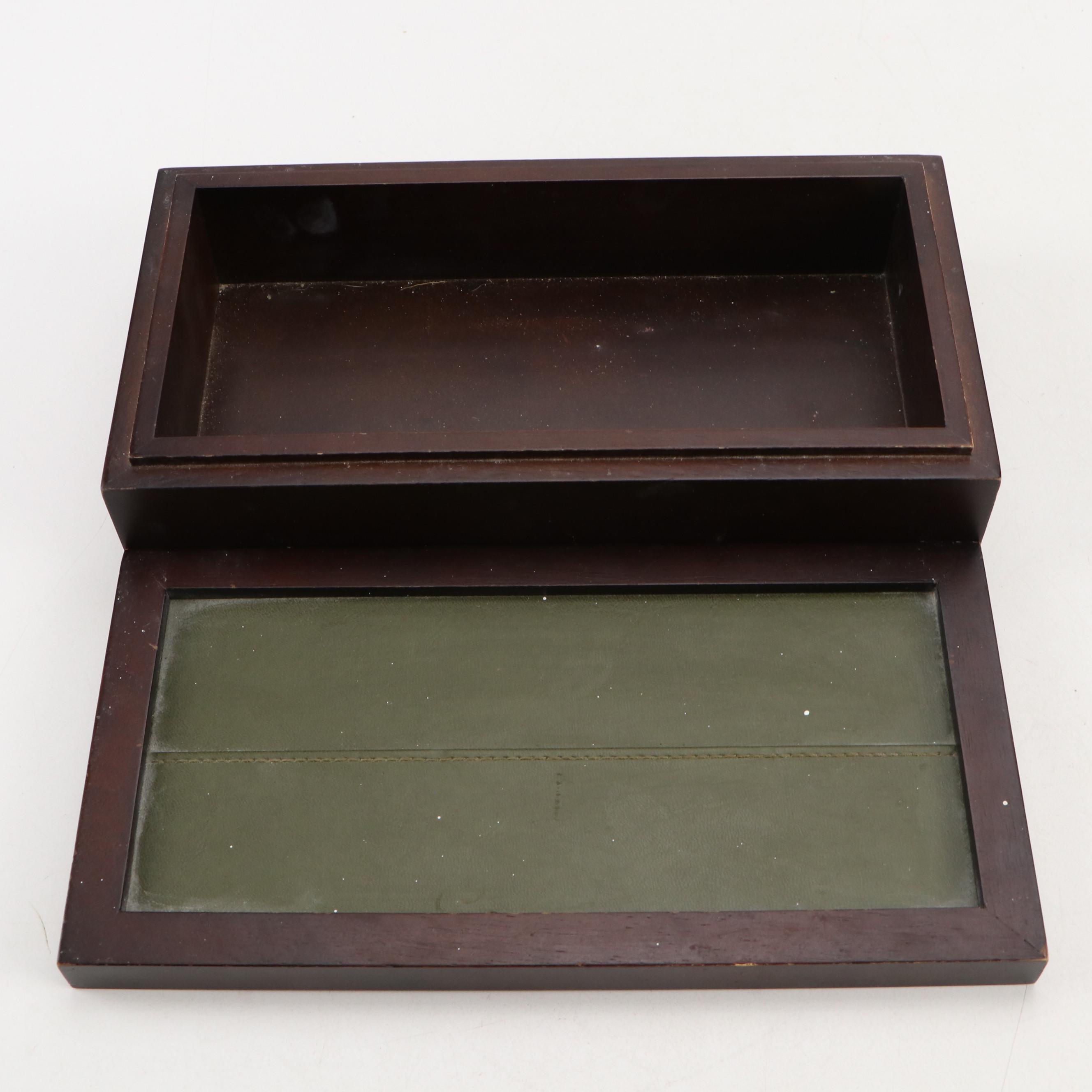 Stoneware Jar with Yugoslav Carved Wood Urn, Pressed Tin Tile and More