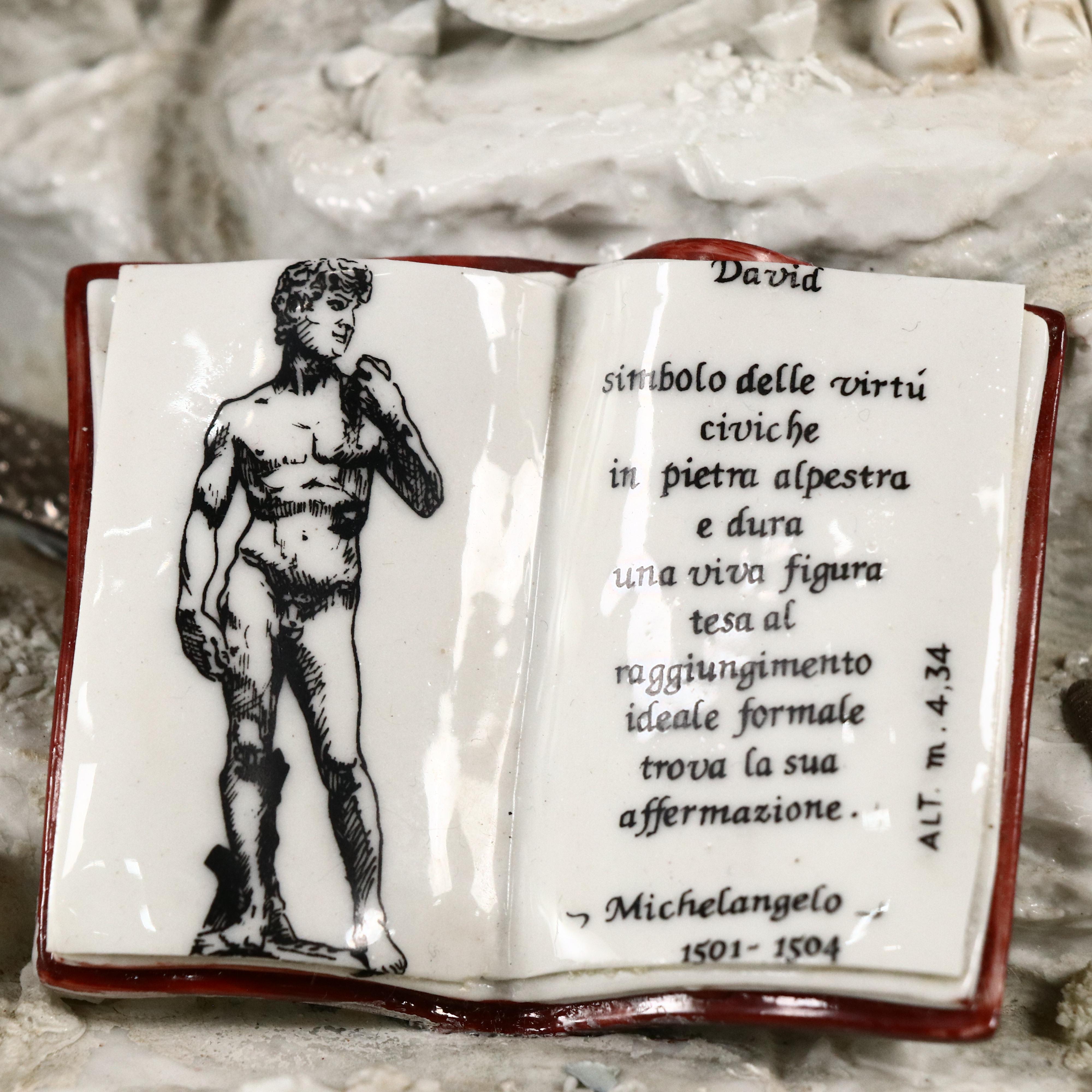 Cortese Capodimonte Porcelain Sculpture of Michelangelo Sculpting David