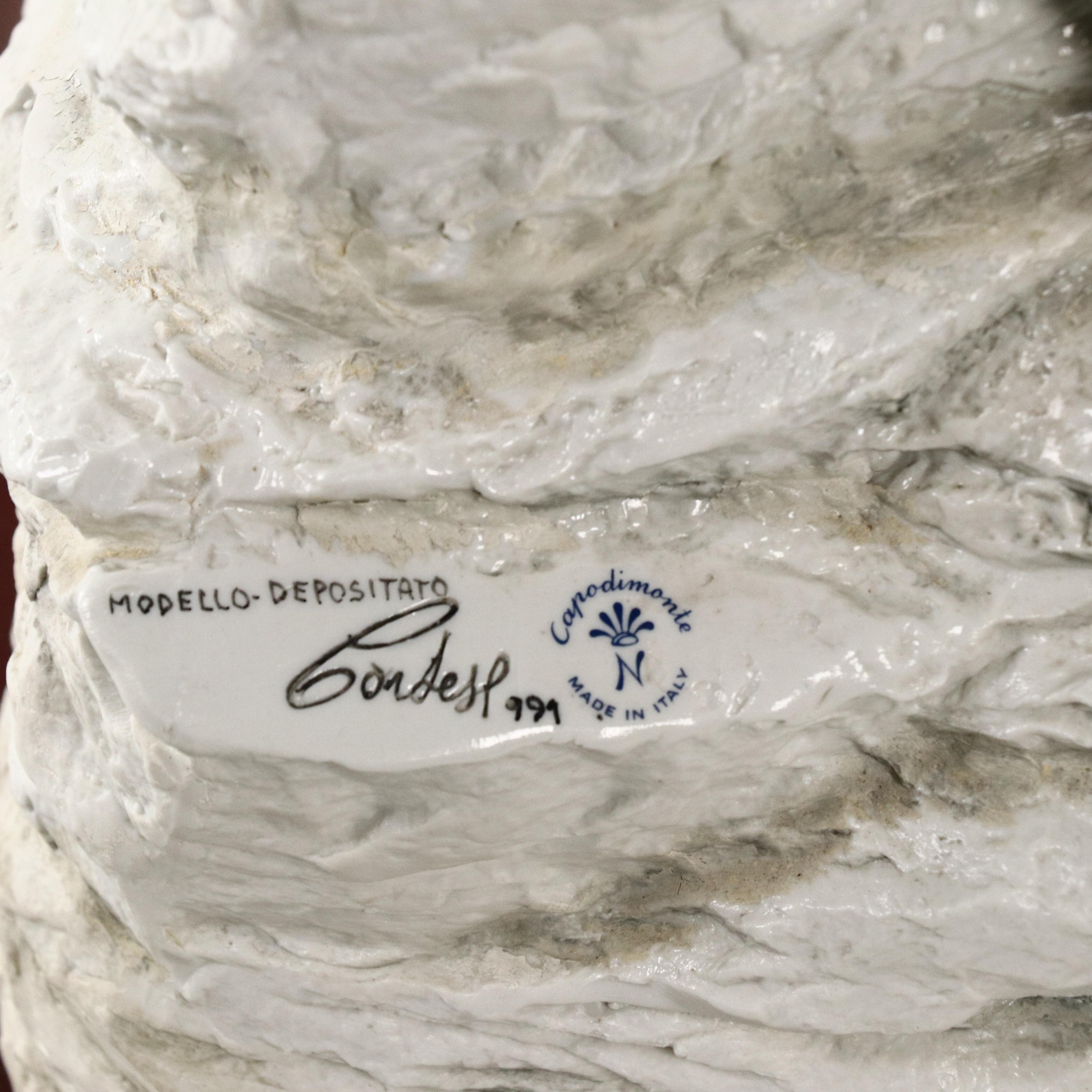 Cortese Capodimonte Porcelain Sculpture of Michelangelo Sculpting David