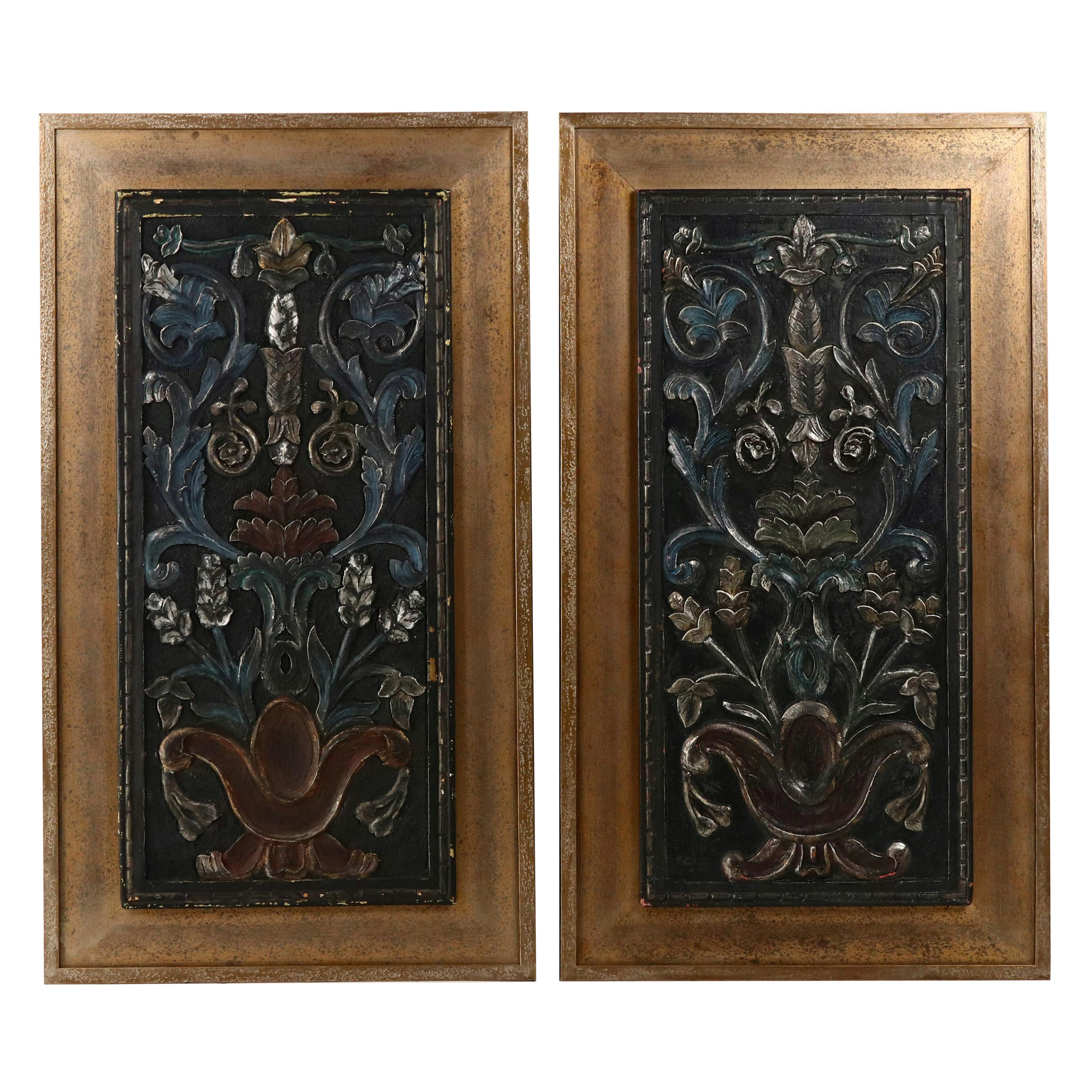 John-Richard Florentine Gilt Carved Wood Panels, Circa 2000