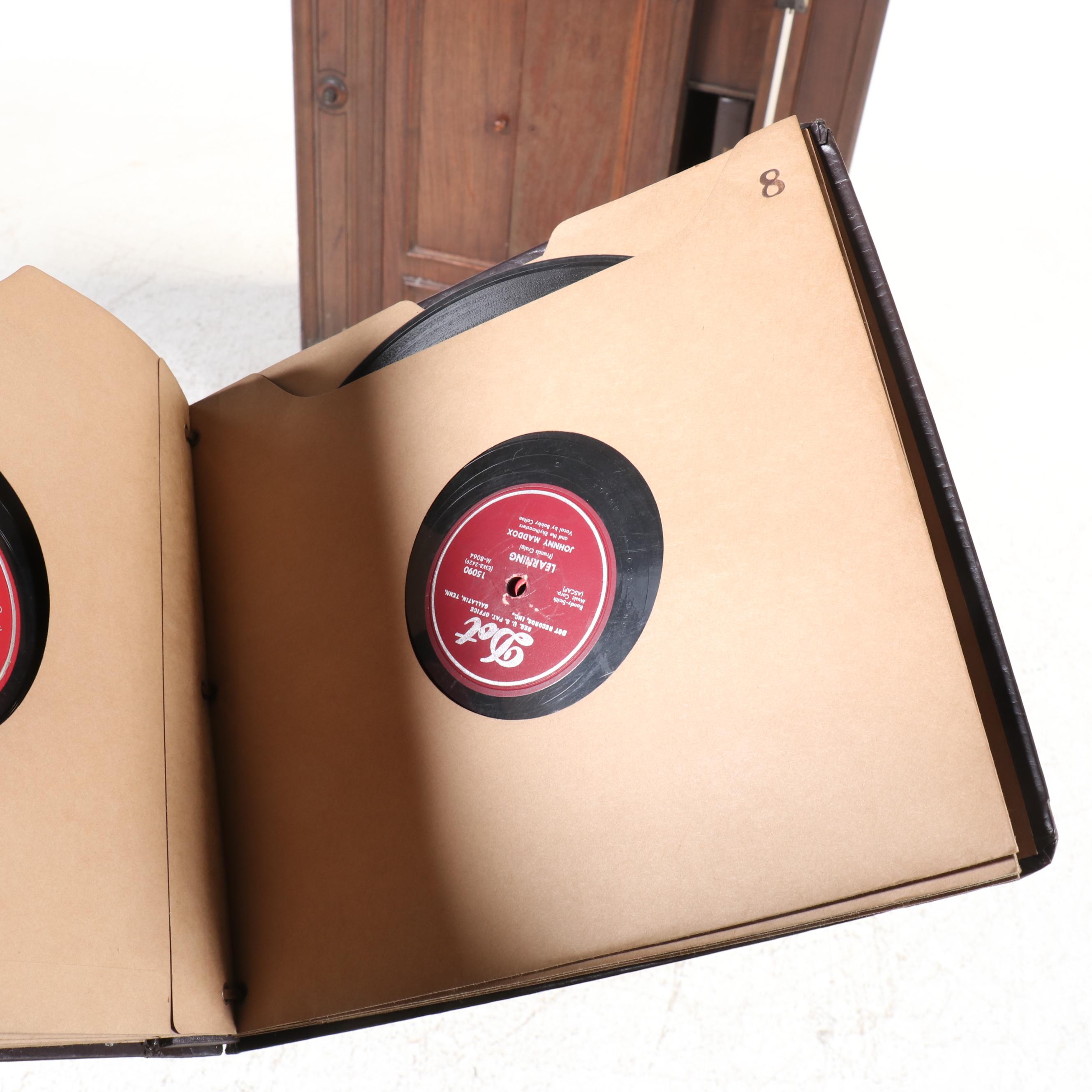 Victor-Victrola VE 8-30X Electric Walnut Credenza Phonograph & Records, 1927