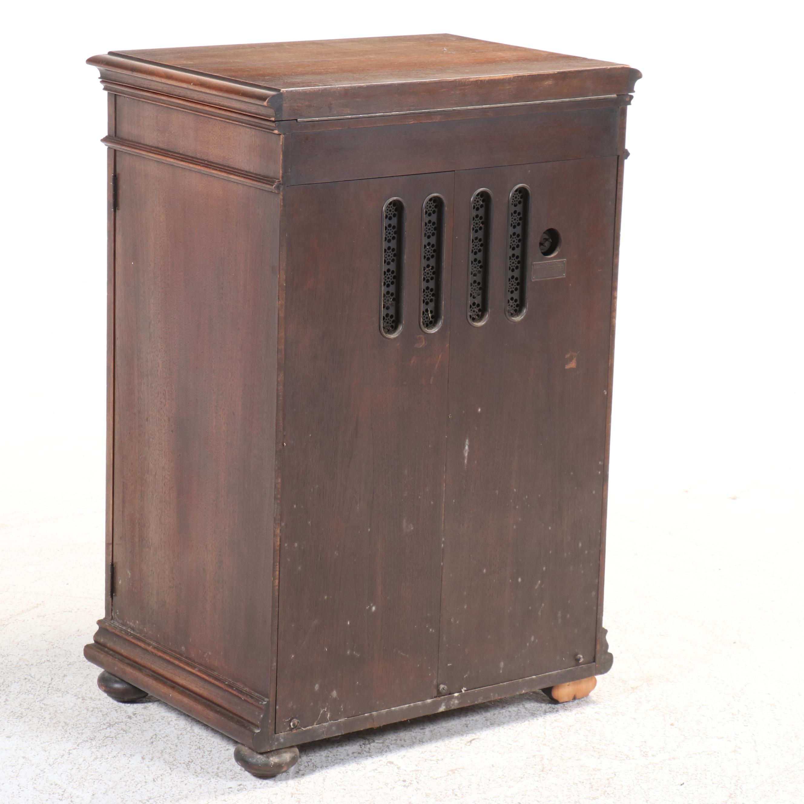 Victor-Victrola VE 8-30X Electric Walnut Credenza Phonograph & Records, 1927
