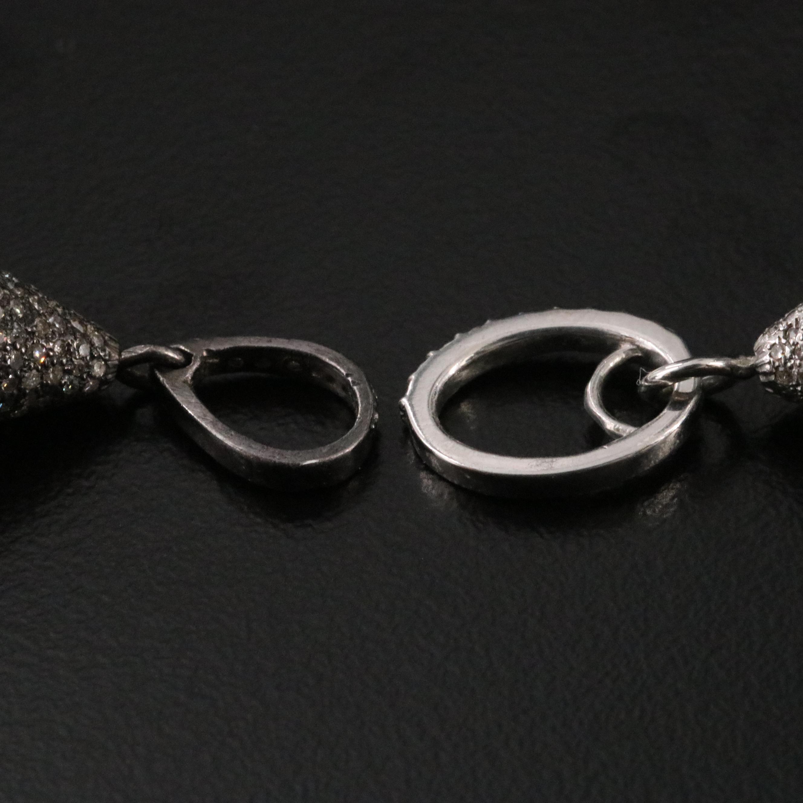 Sterling Pavé Diamond Tassel Pendants