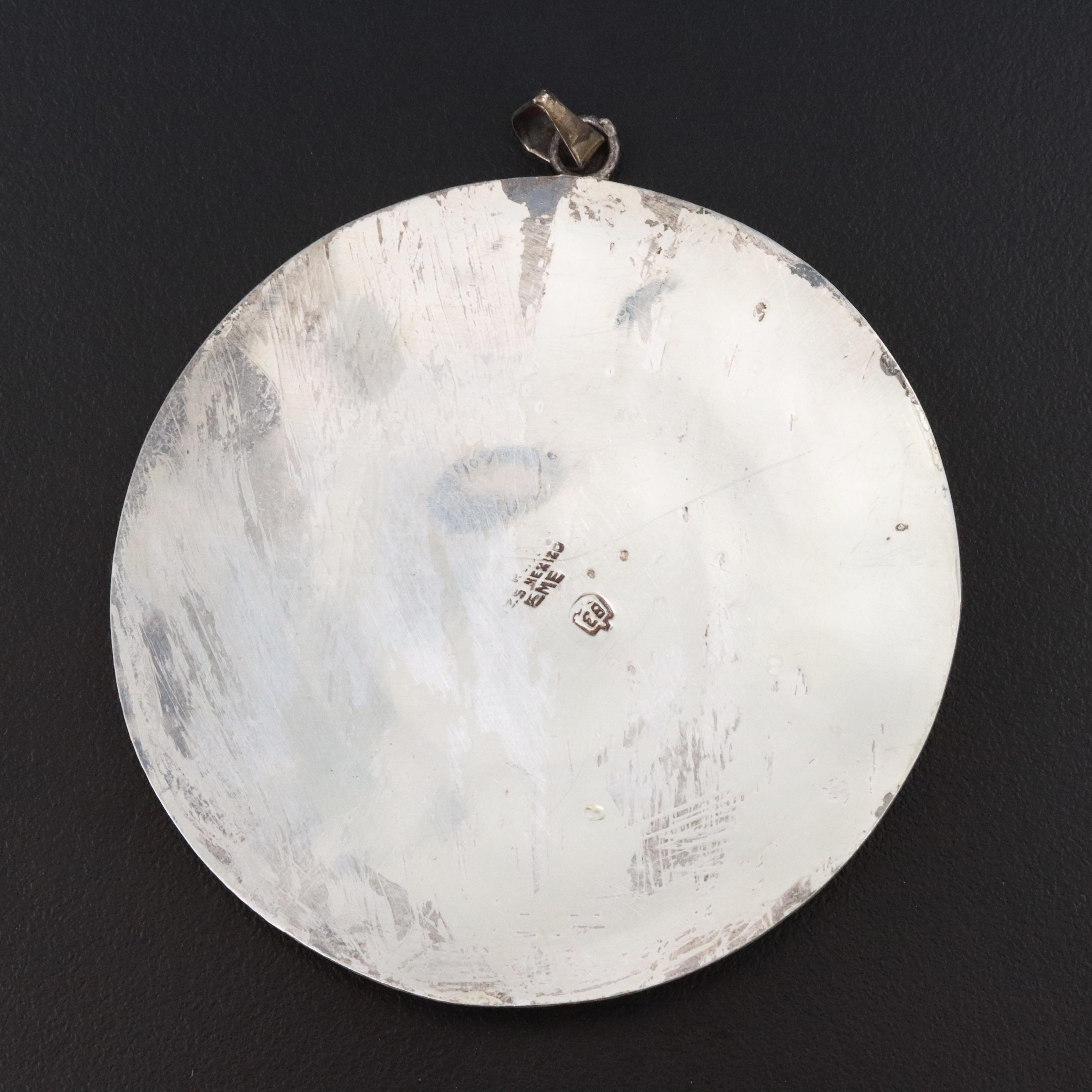 Mexican Sterling Aztec Calendar Pendant