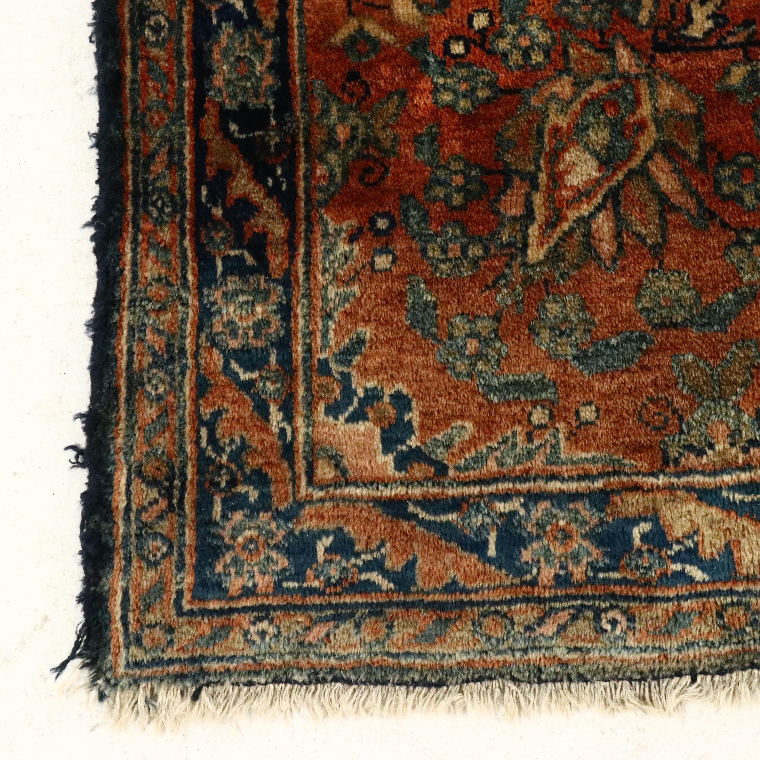 8'7 x 11'5 Hand-Knotted Persian Sarouk Area Rug, Antique