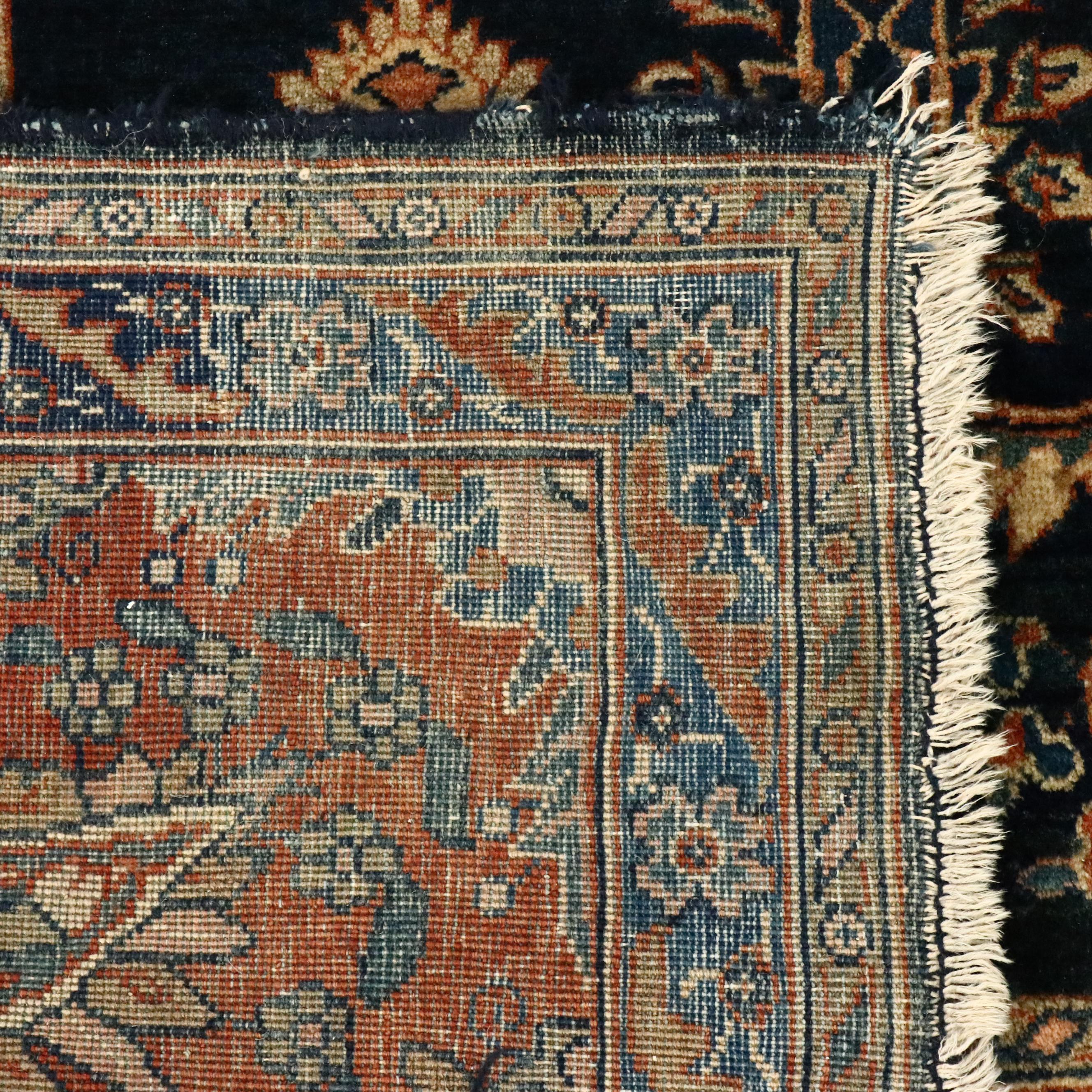 8'7 x 11'5 Hand-Knotted Persian Sarouk Area Rug, Antique