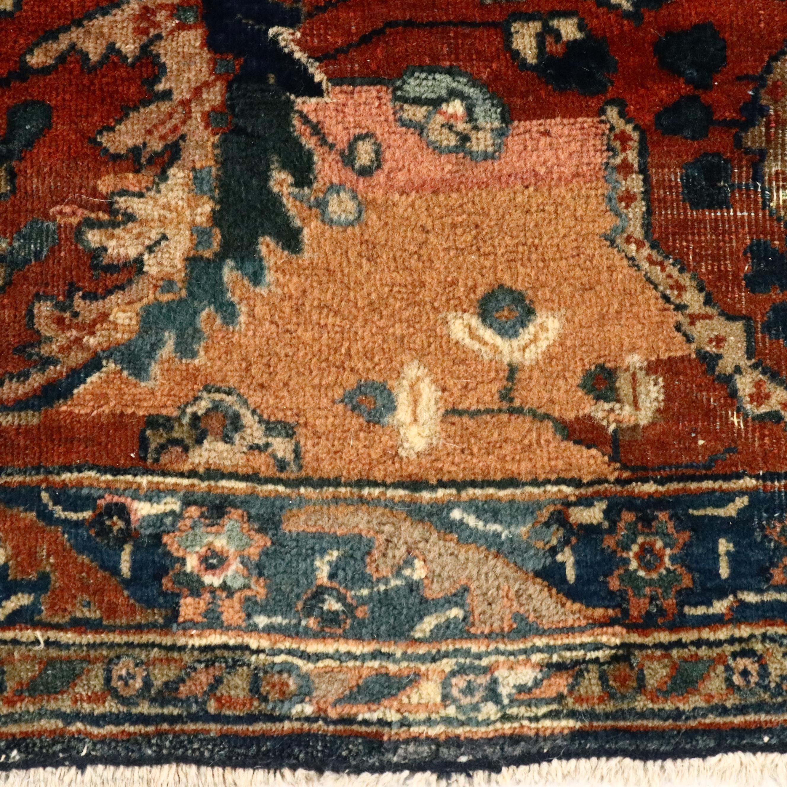 8'7 x 11'5 Hand-Knotted Persian Sarouk Area Rug, Antique