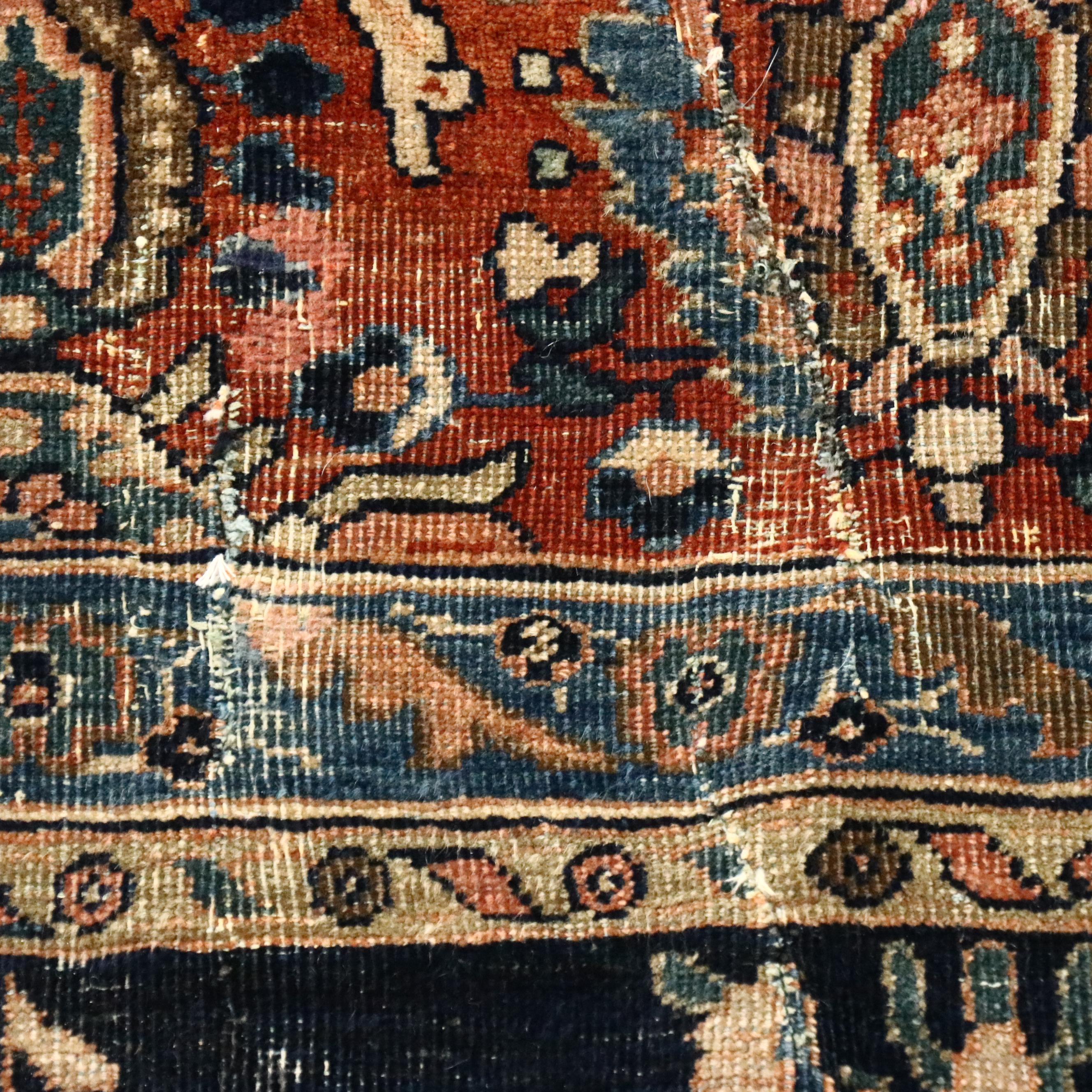 8'7 x 11'5 Hand-Knotted Persian Sarouk Area Rug, Antique