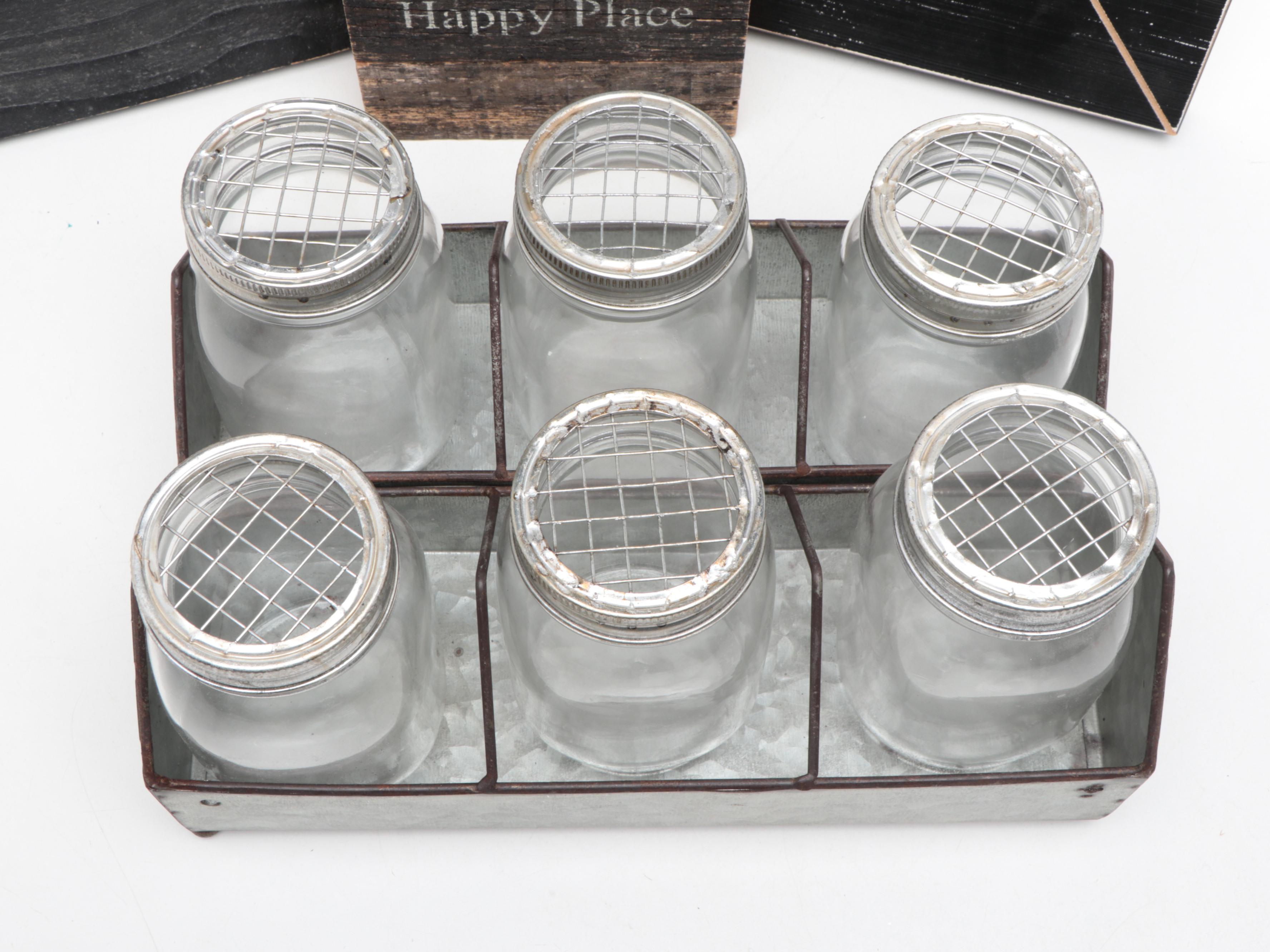 Wooden Handled Tray, Hobby Lobby Burlap Bow Picture Frames, and Other Décor