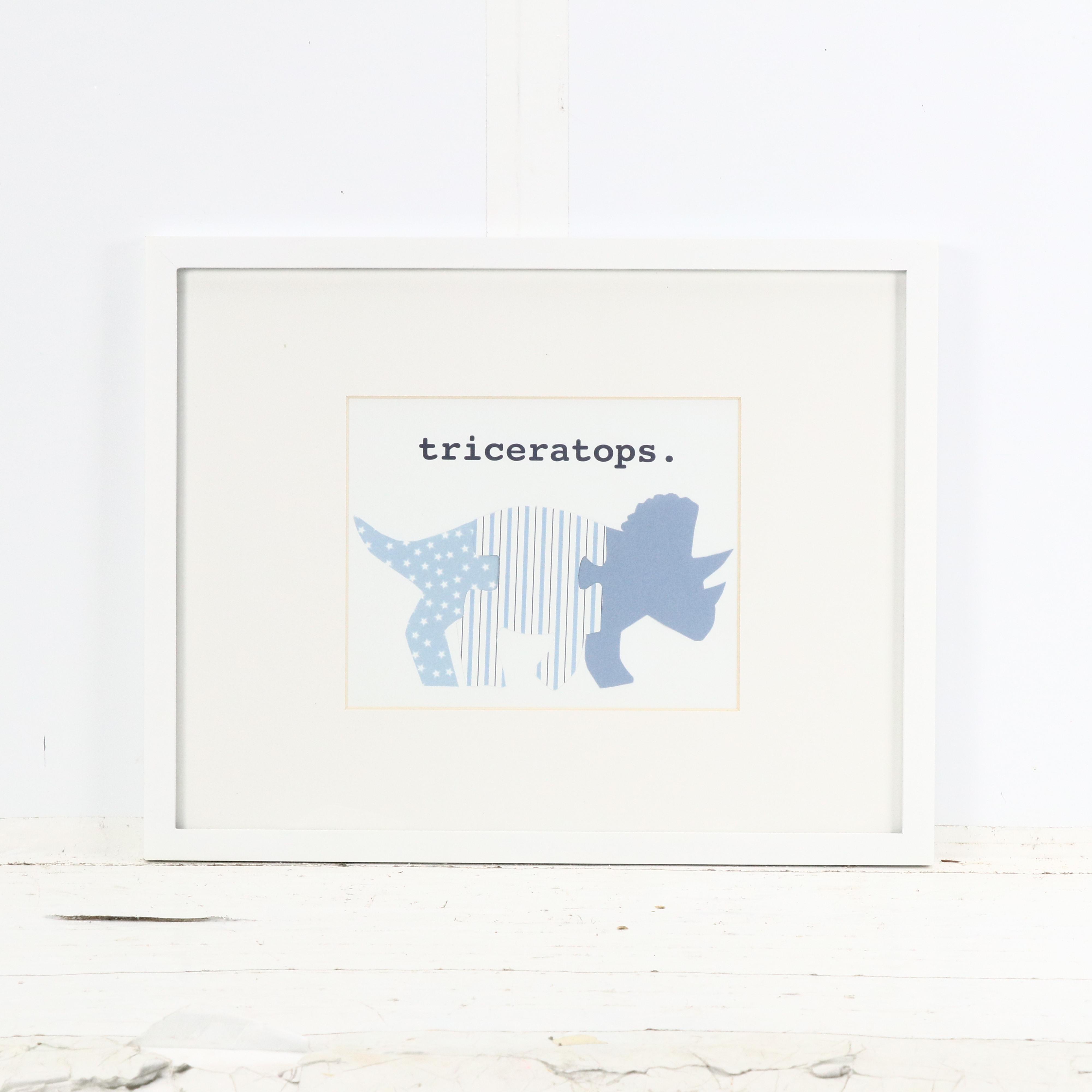 Collage Style Dinosaur Framed Prints