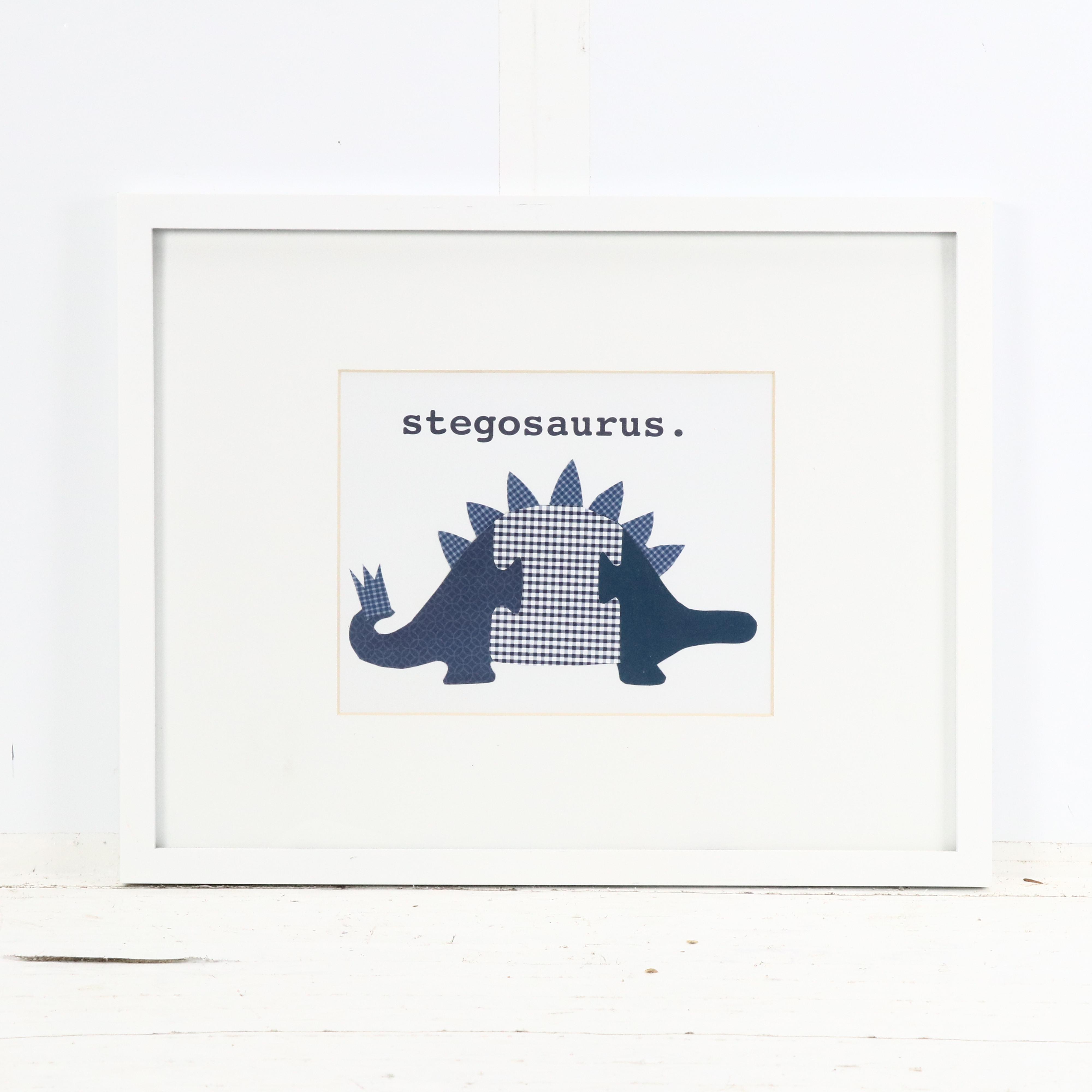 Collage Style Dinosaur Framed Prints
