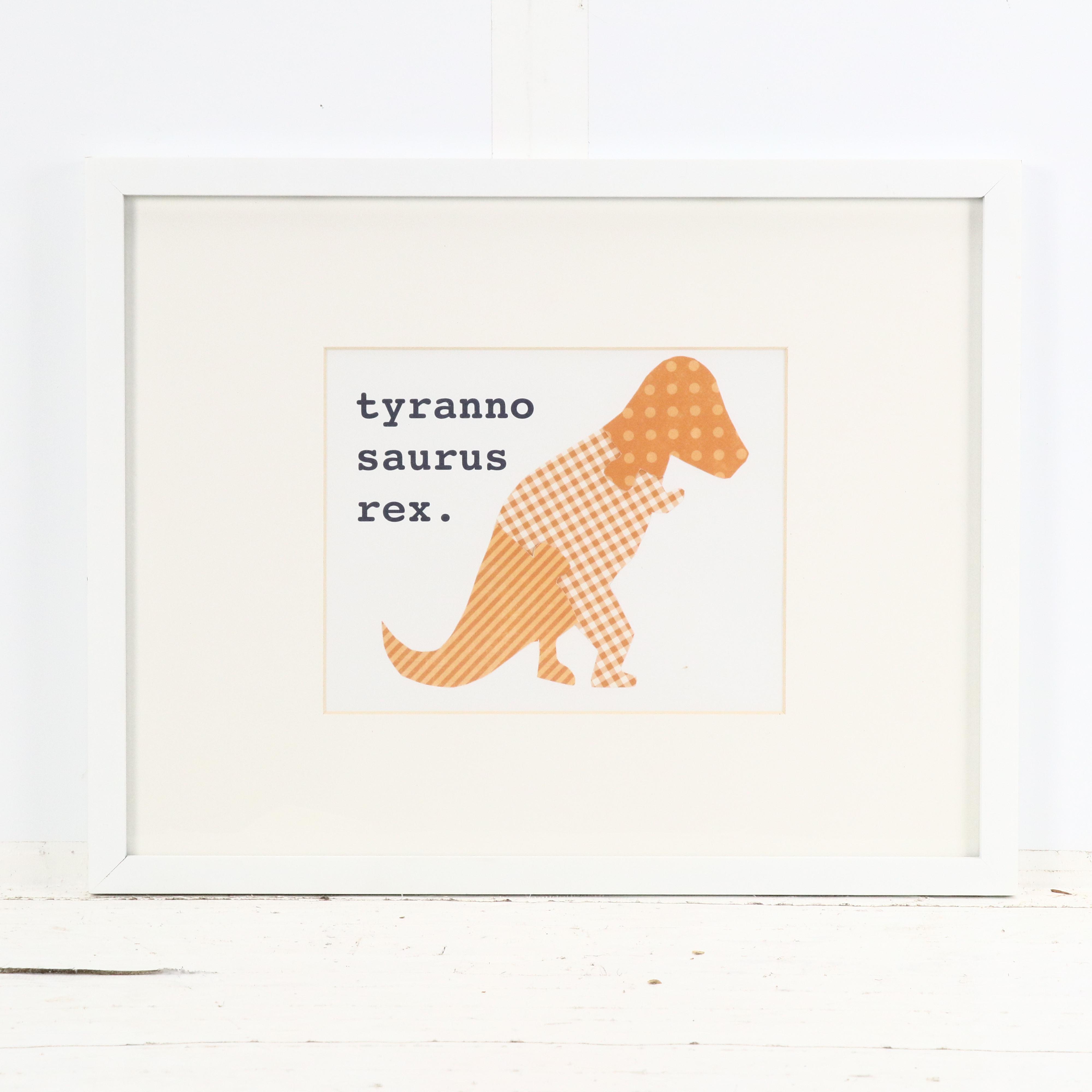 Collage Style Dinosaur Framed Prints